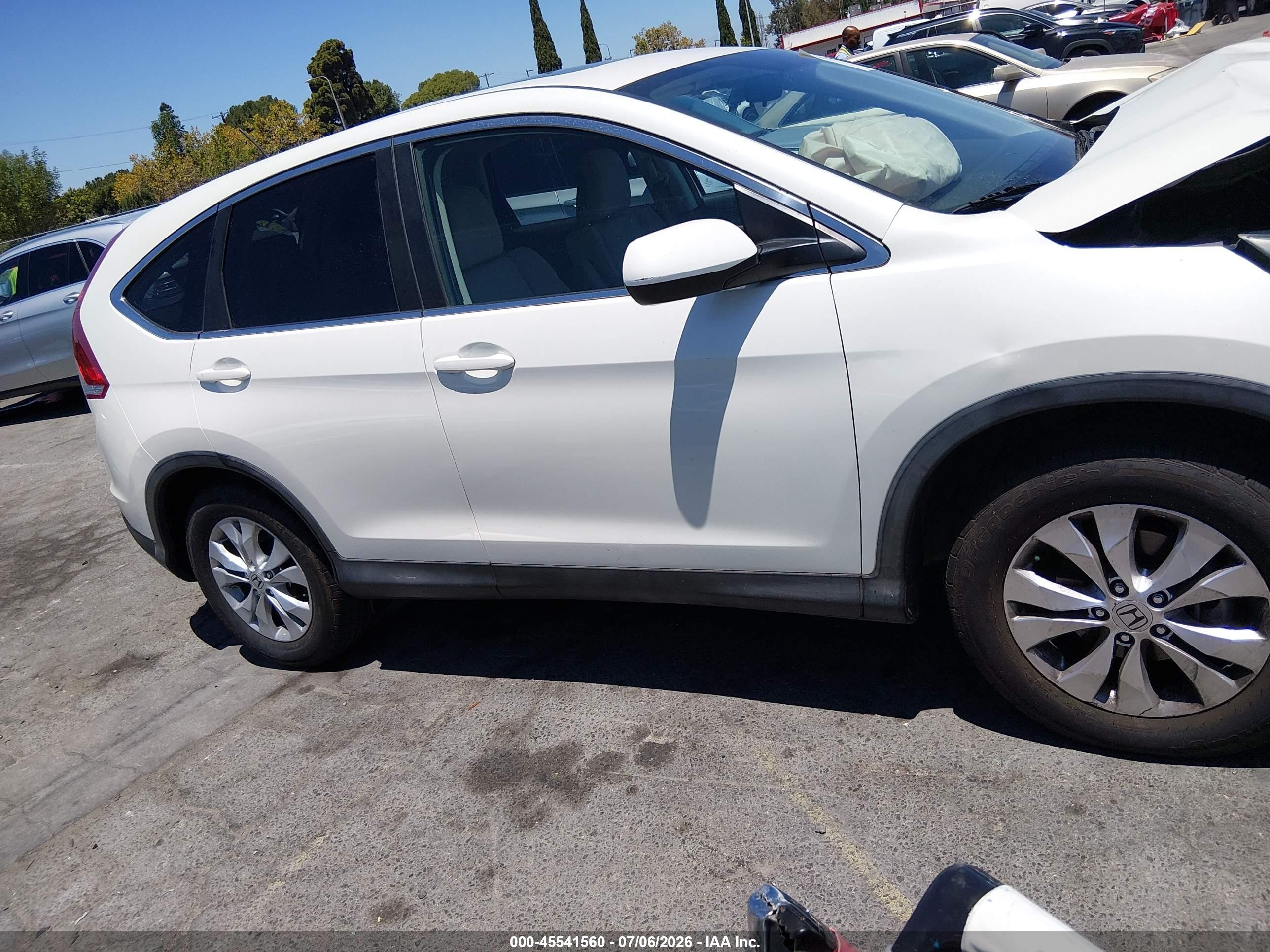 2014 Honda Cr-v Ex White vin: 5J6RM3H57EL036510