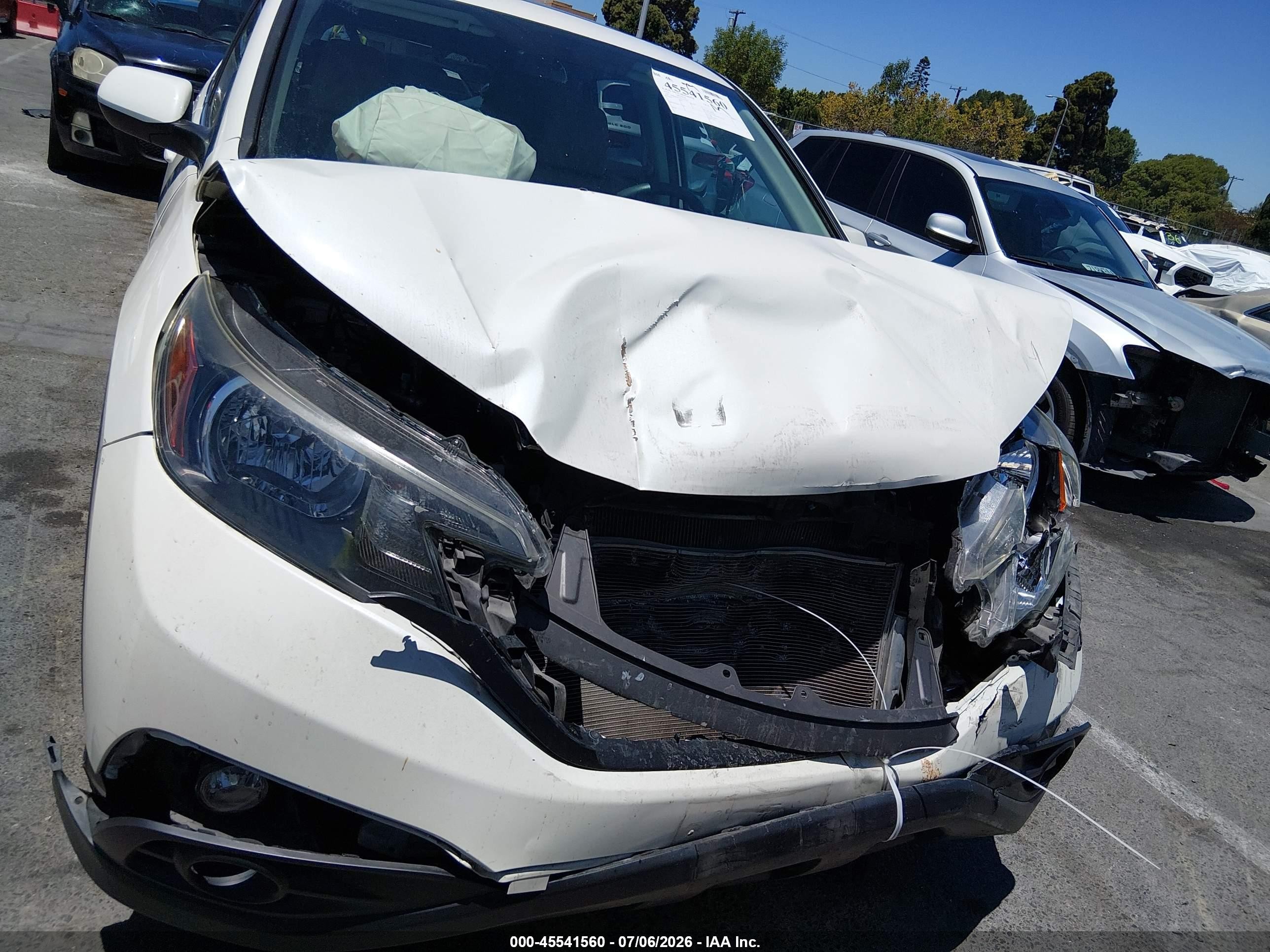 2014 Honda Cr-v Ex White vin: 5J6RM3H57EL036510