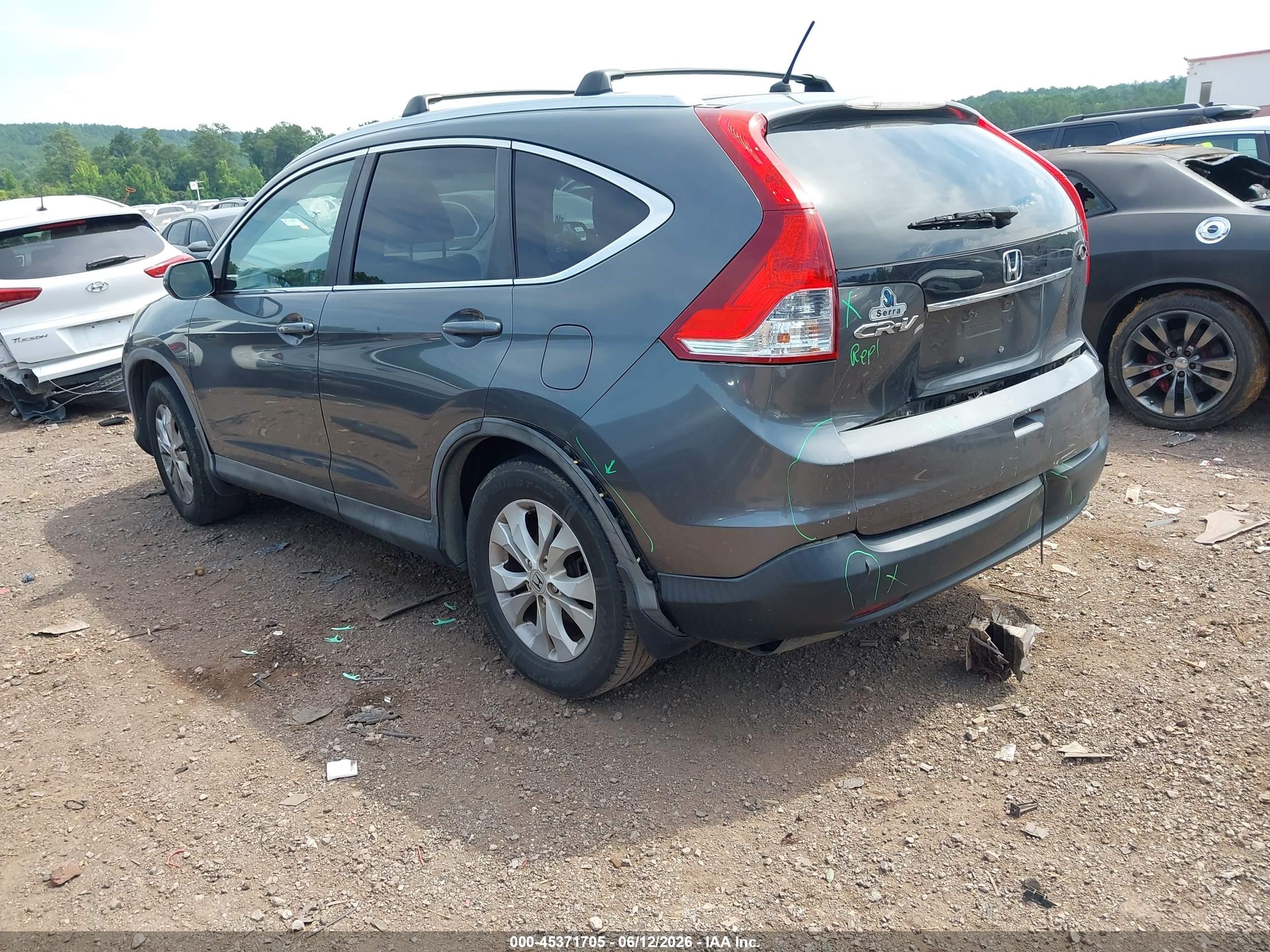 2012 Honda Cr-v Ex Gray vin: 5J6RM3H58CL016571