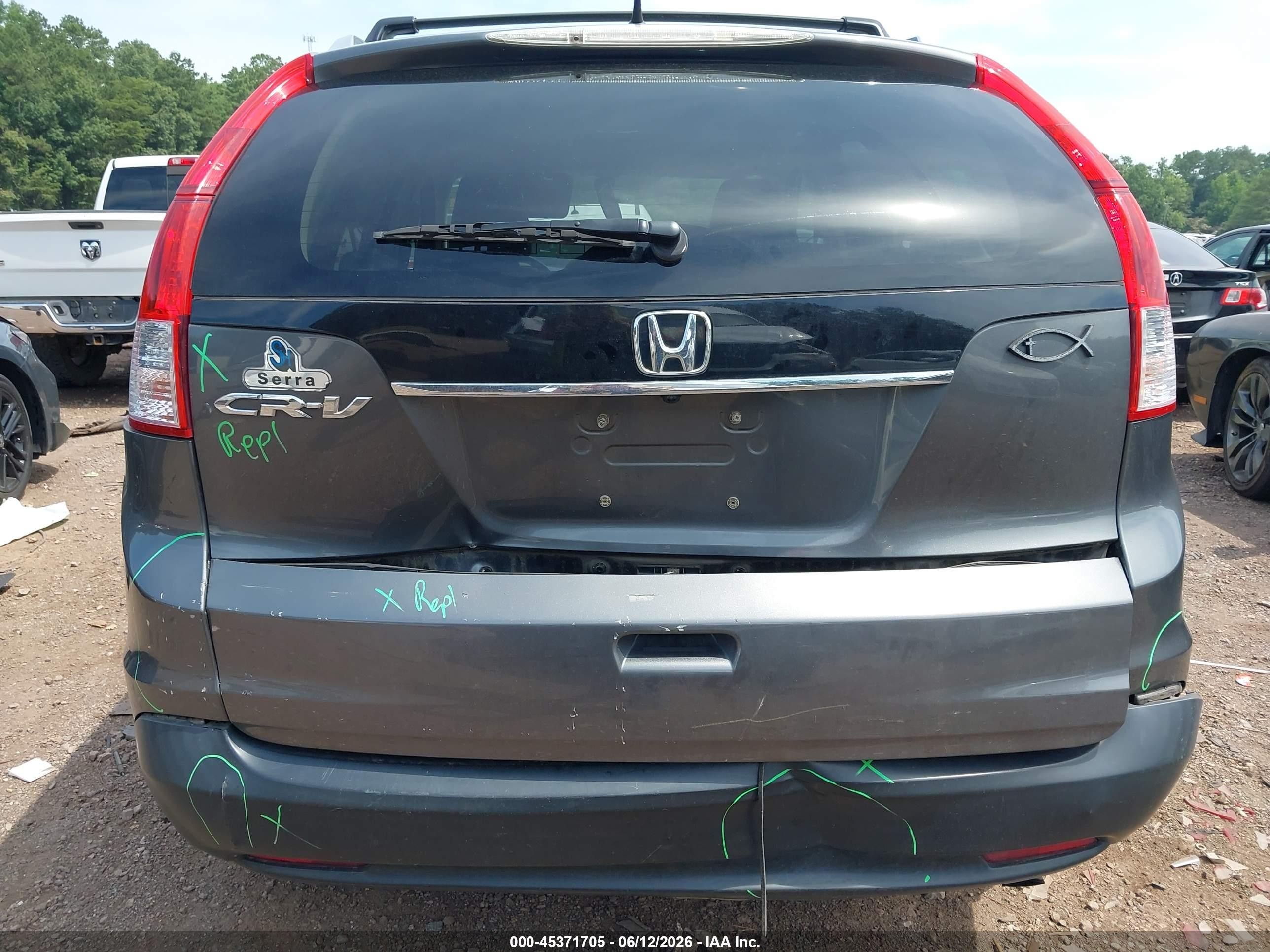 2012 Honda Cr-v Ex Gray vin: 5J6RM3H58CL016571