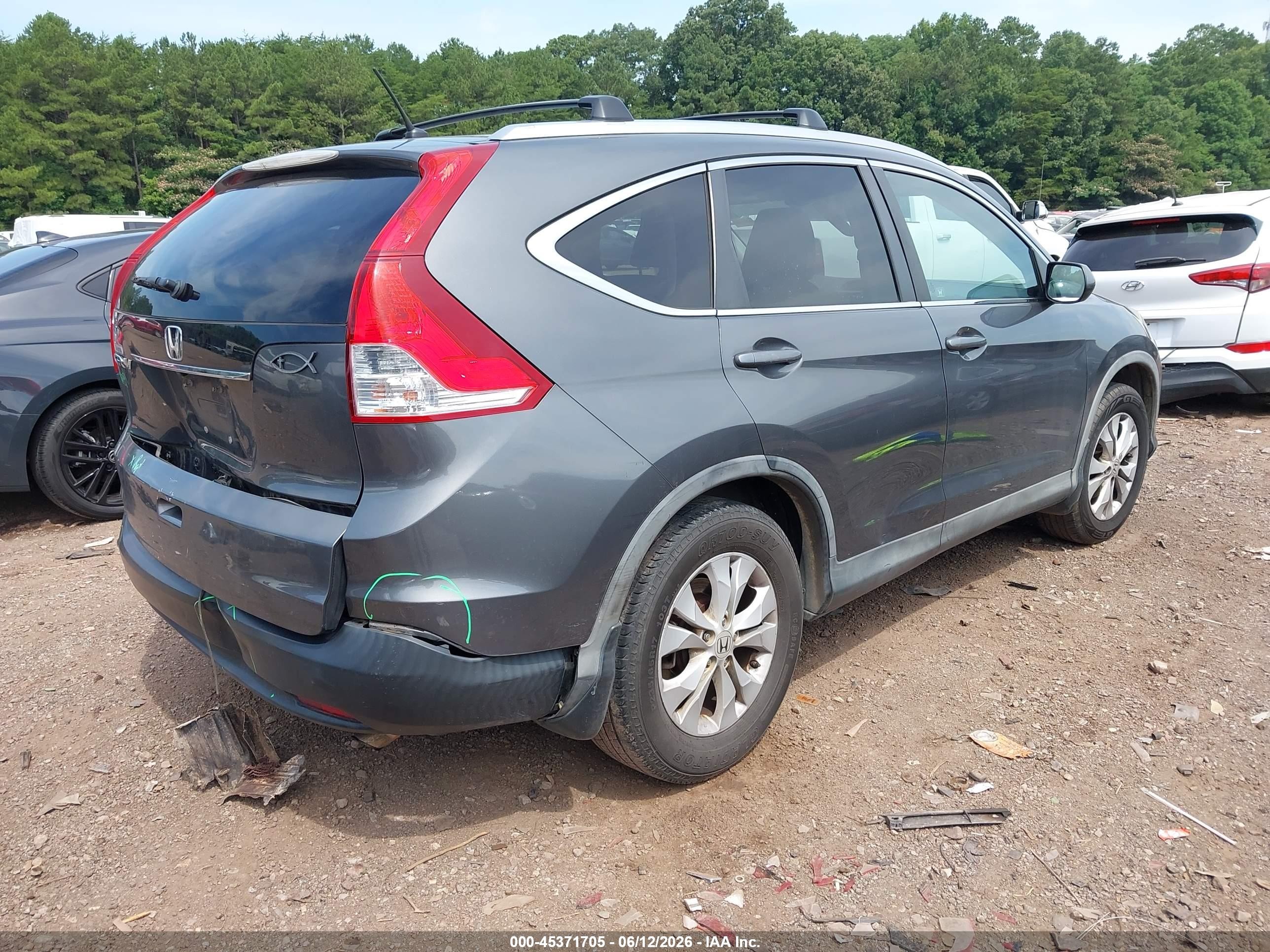 2012 Honda Cr-v Ex Gray vin: 5J6RM3H58CL016571