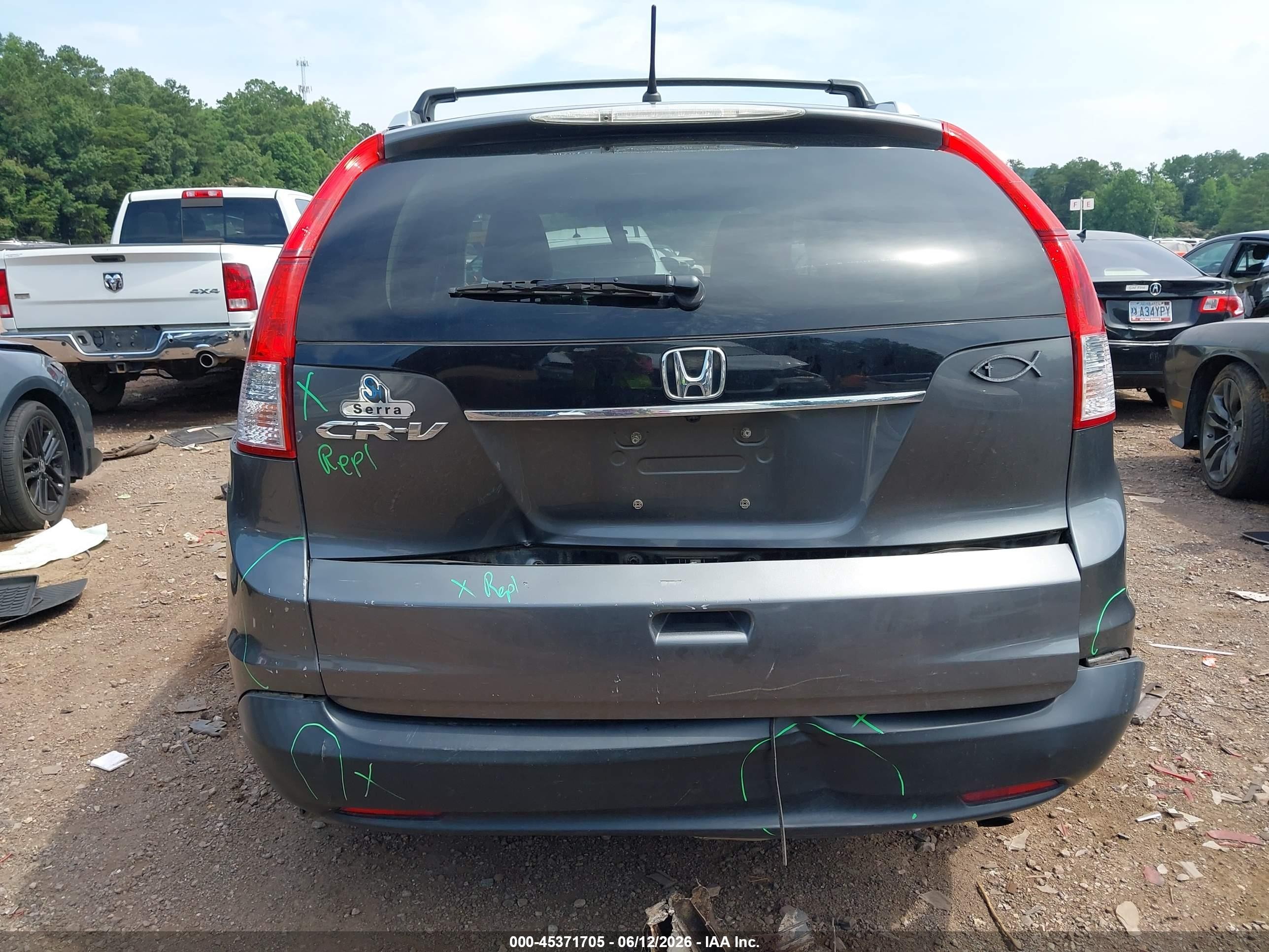 2012 Honda Cr-v Ex Gray vin: 5J6RM3H58CL016571