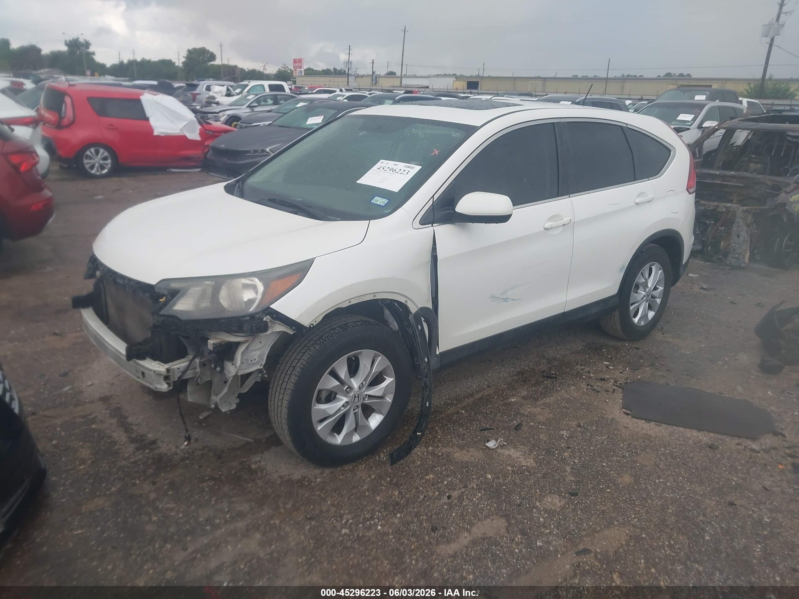 2013 Honda Cr-v Ex White vin: 5J6RM3H58DL037292