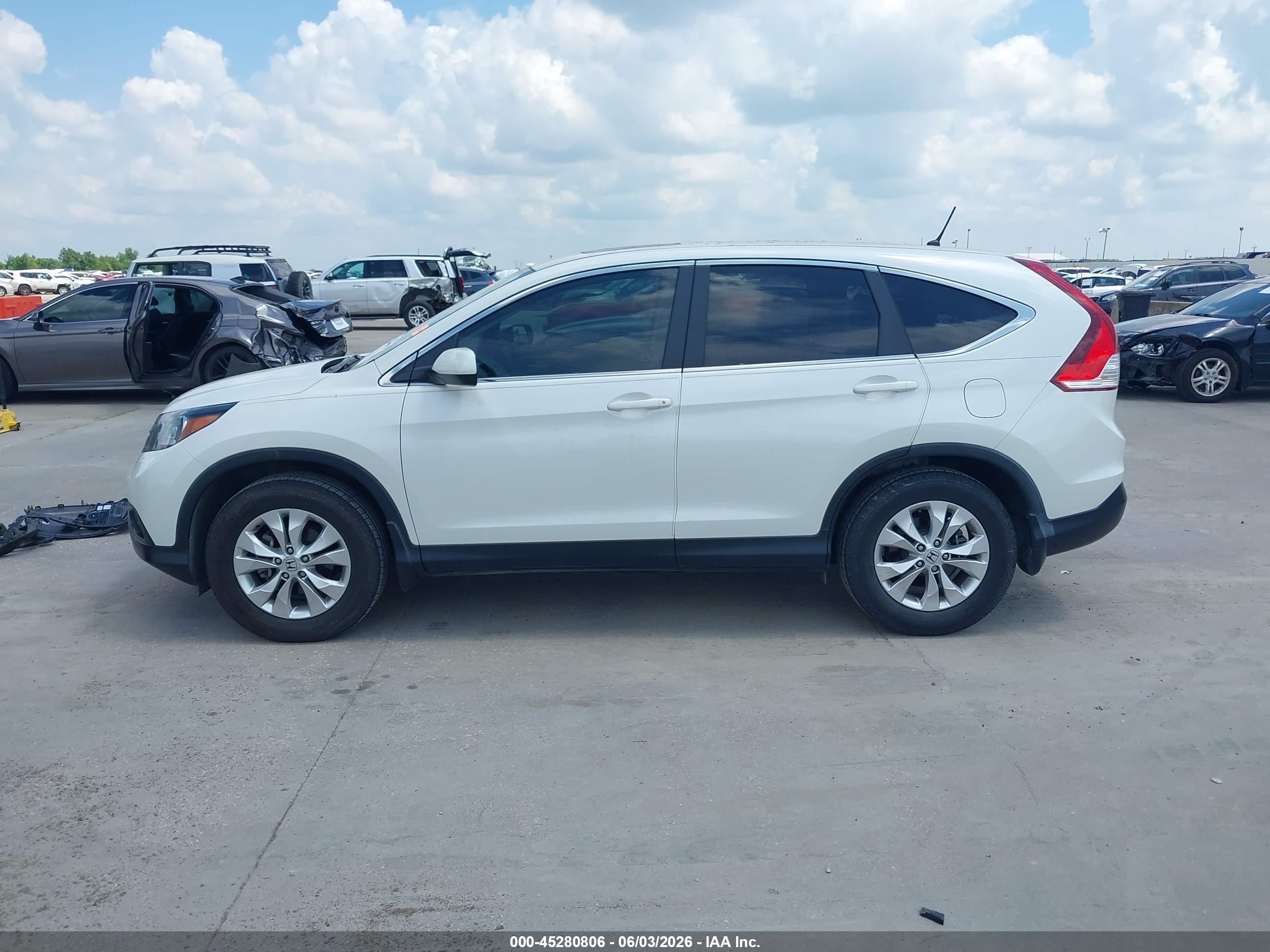 2014 Honda Cr-v Ex White vin: 5J6RM3H58EL045183