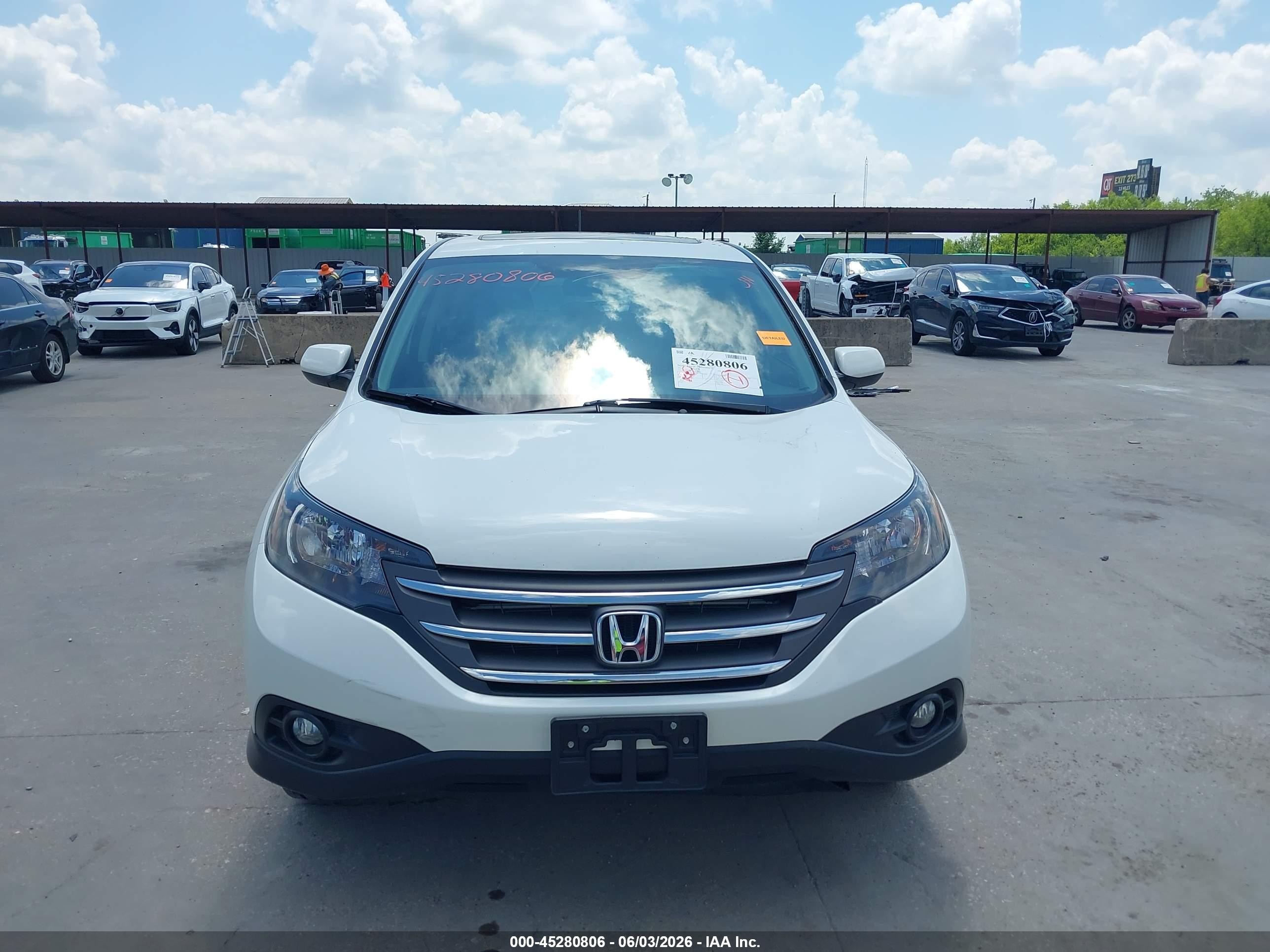 2014 Honda Cr-v Ex White vin: 5J6RM3H58EL045183