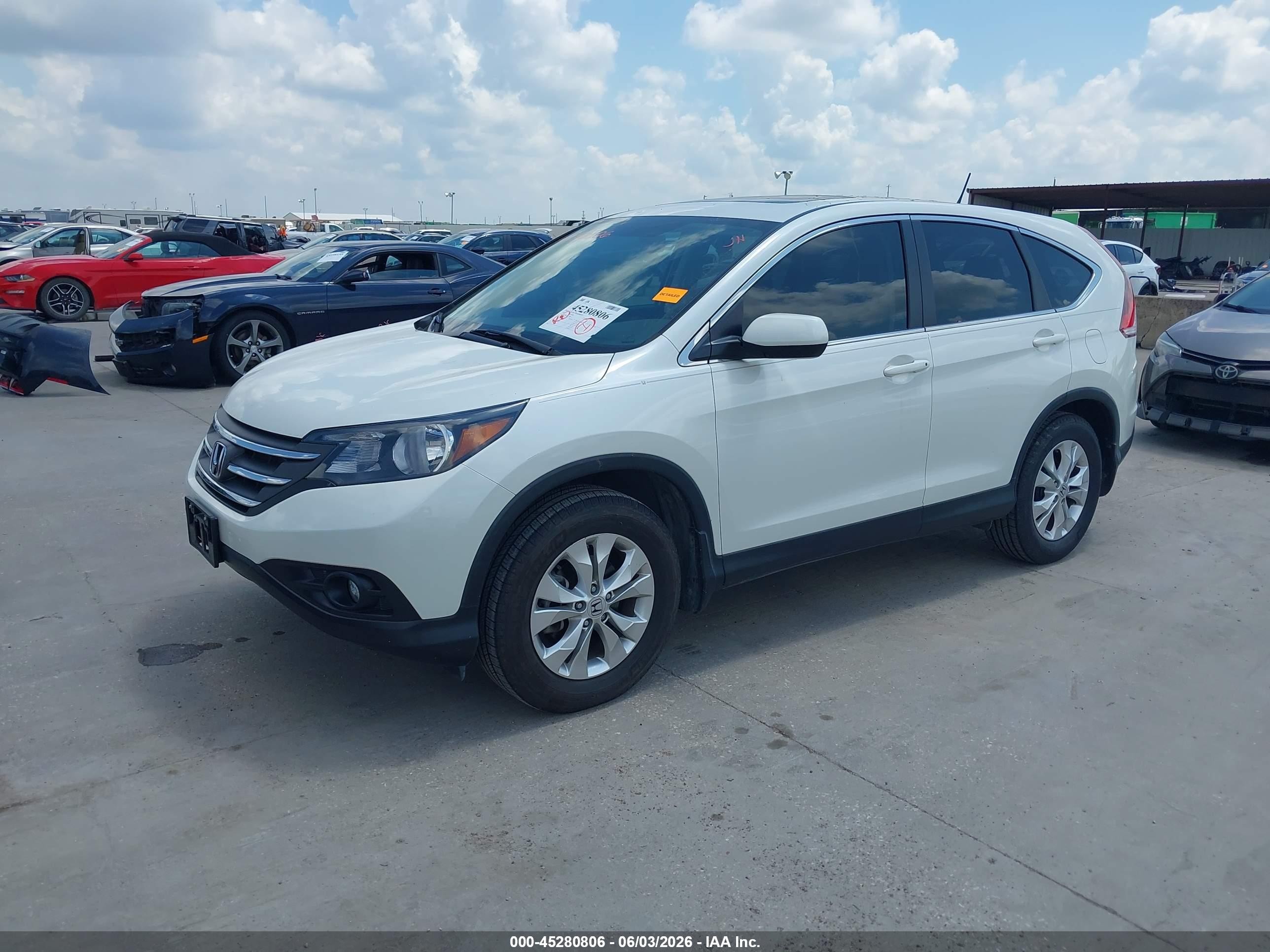 2014 Honda Cr-v Ex White vin: 5J6RM3H58EL045183