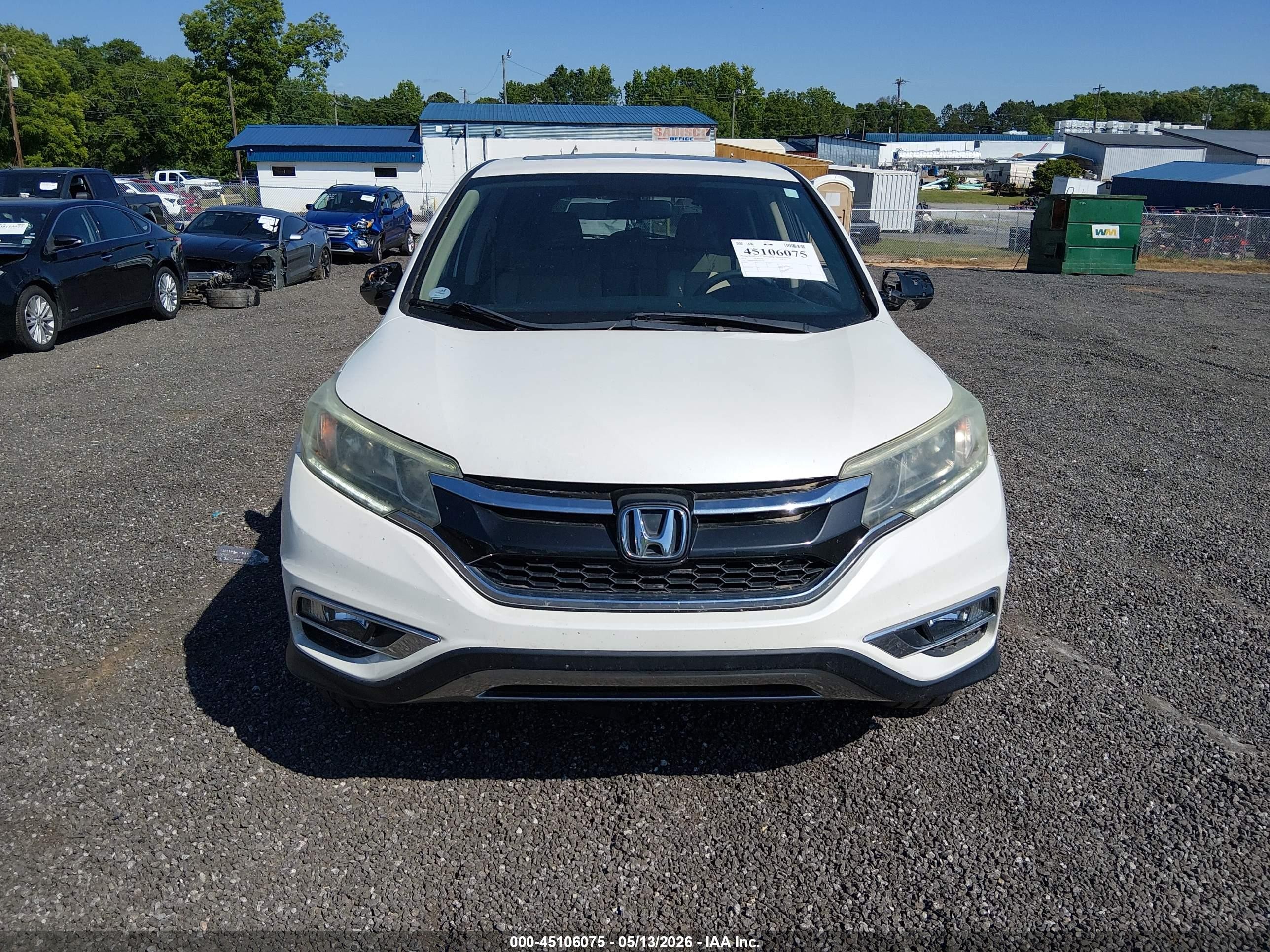 2015 Honda Cr-v Ex White vin: 5J6RM3H58FL023119