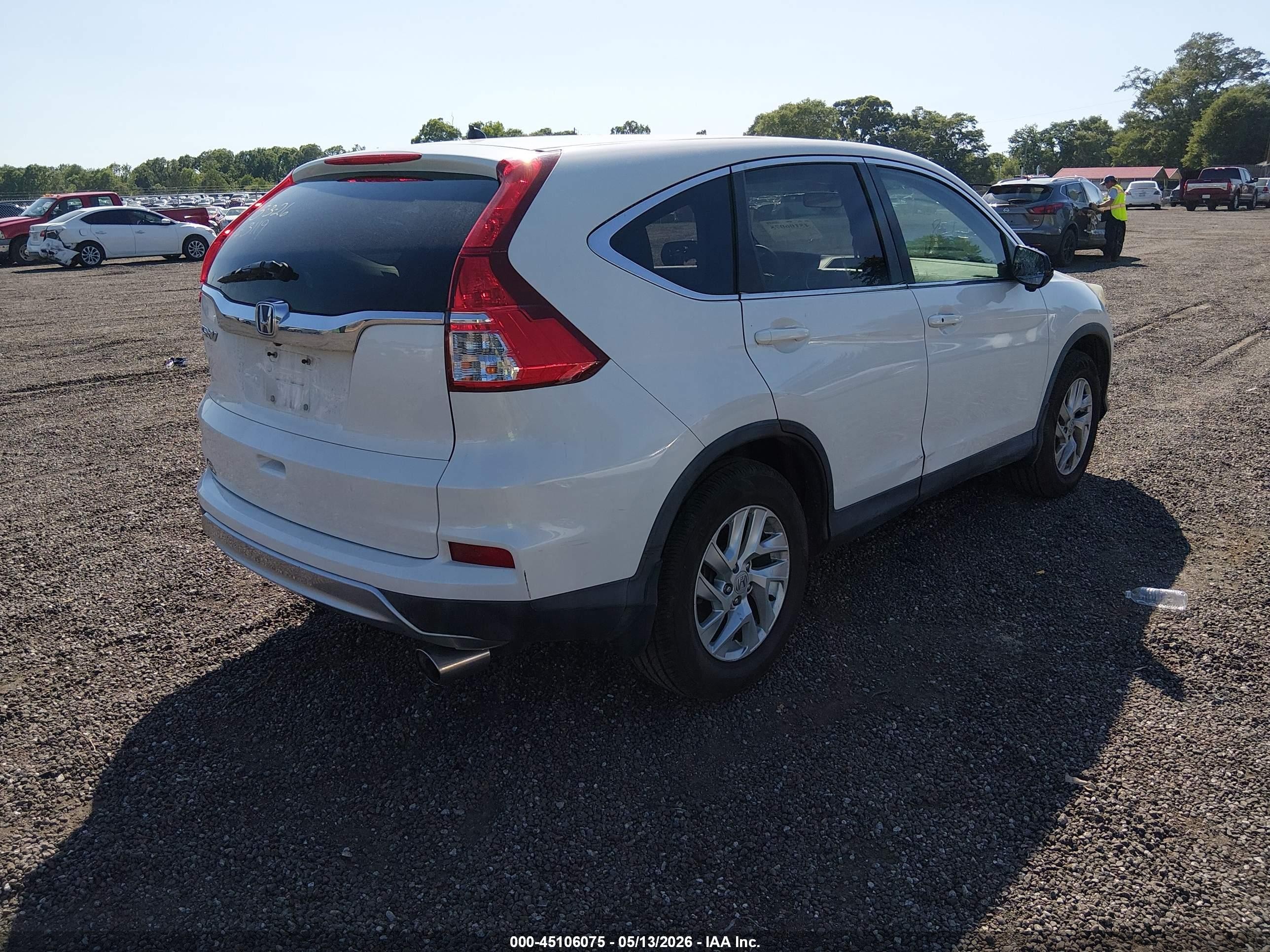 2015 Honda Cr-v Ex White vin: 5J6RM3H58FL023119