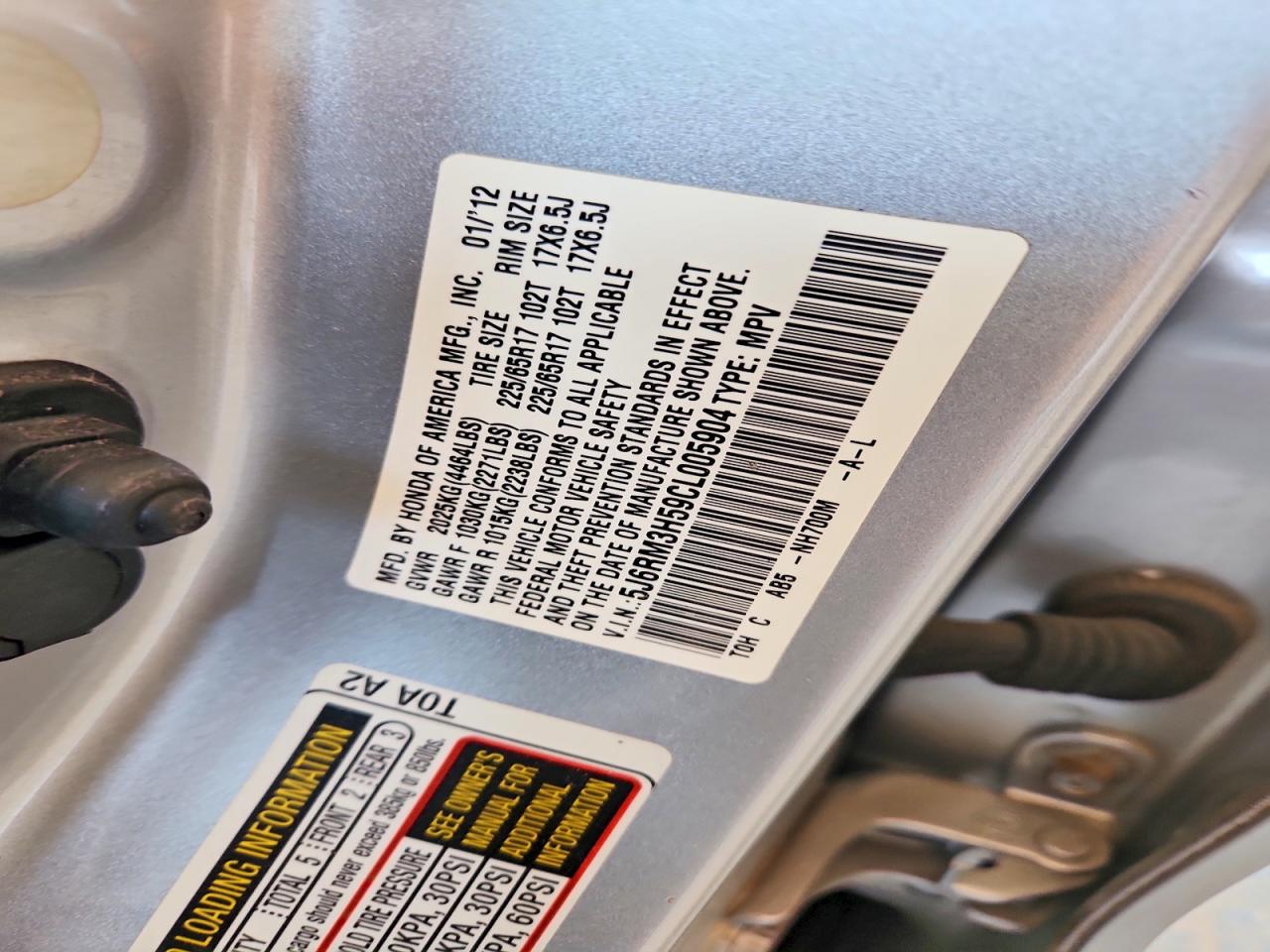 2012 Honda Cr-v Ex Silver vin: 5J6RM3H59CL005904