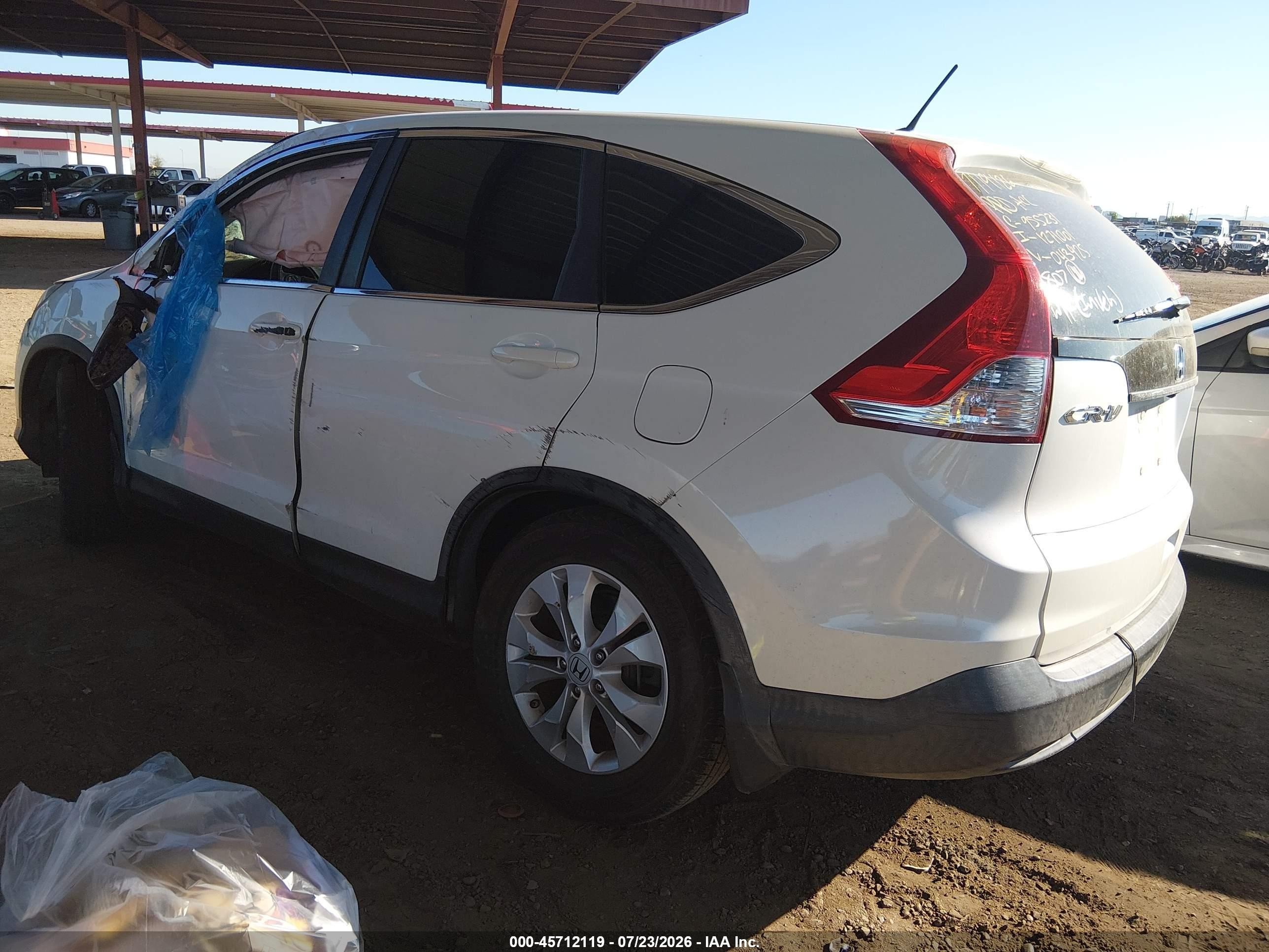 2012 Honda Cr-v Ex White vin: 5J6RM3H59CL043925