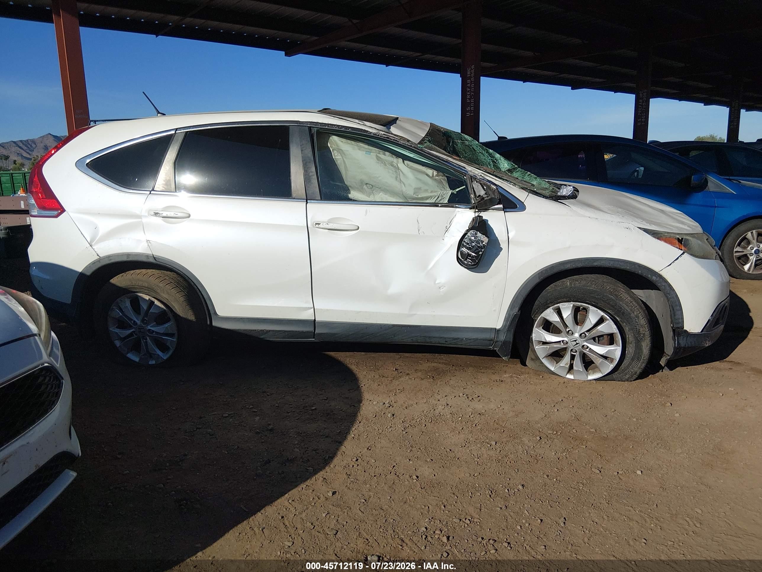 2012 Honda Cr-v Ex White vin: 5J6RM3H59CL043925