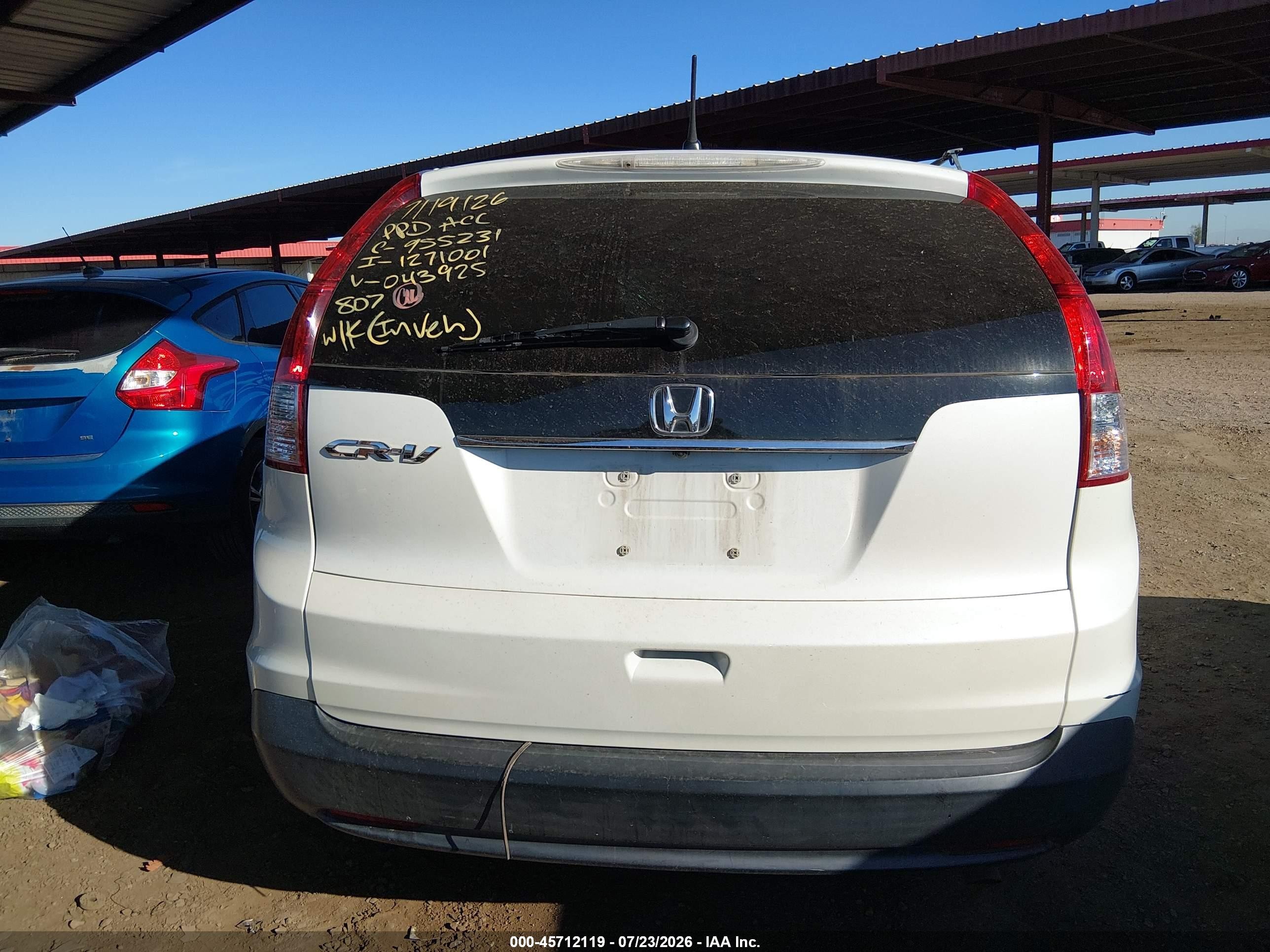 2012 Honda Cr-v Ex White vin: 5J6RM3H59CL043925