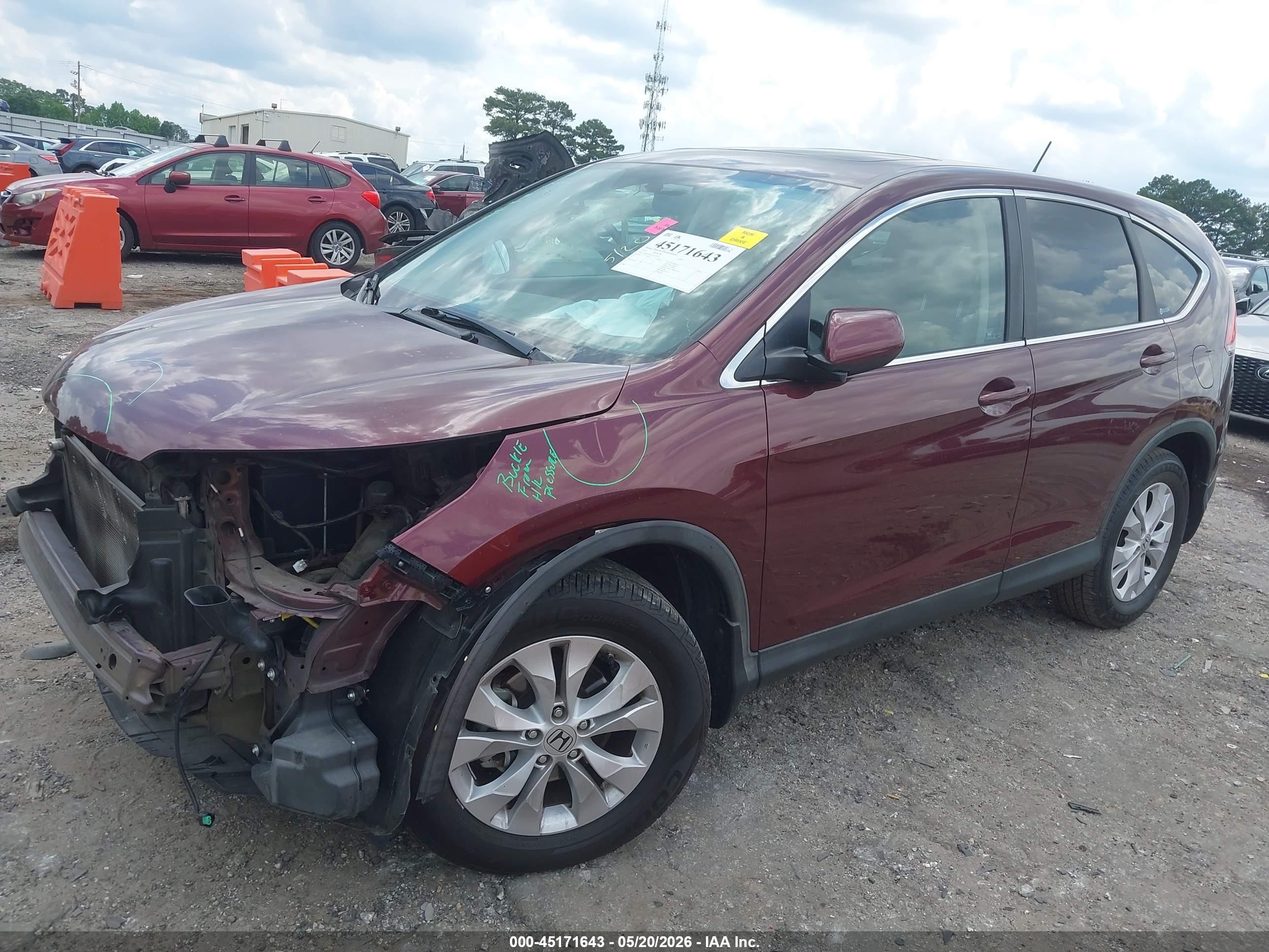 2012 Honda Cr-v Ex Бордовый vin: 5J6RM3H5XCL019343