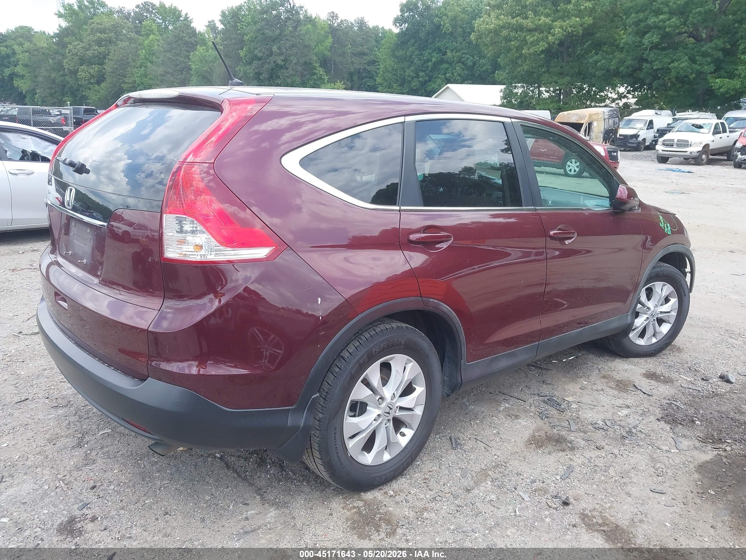 2012 Honda Cr-v Ex Бордовый vin: 5J6RM3H5XCL019343