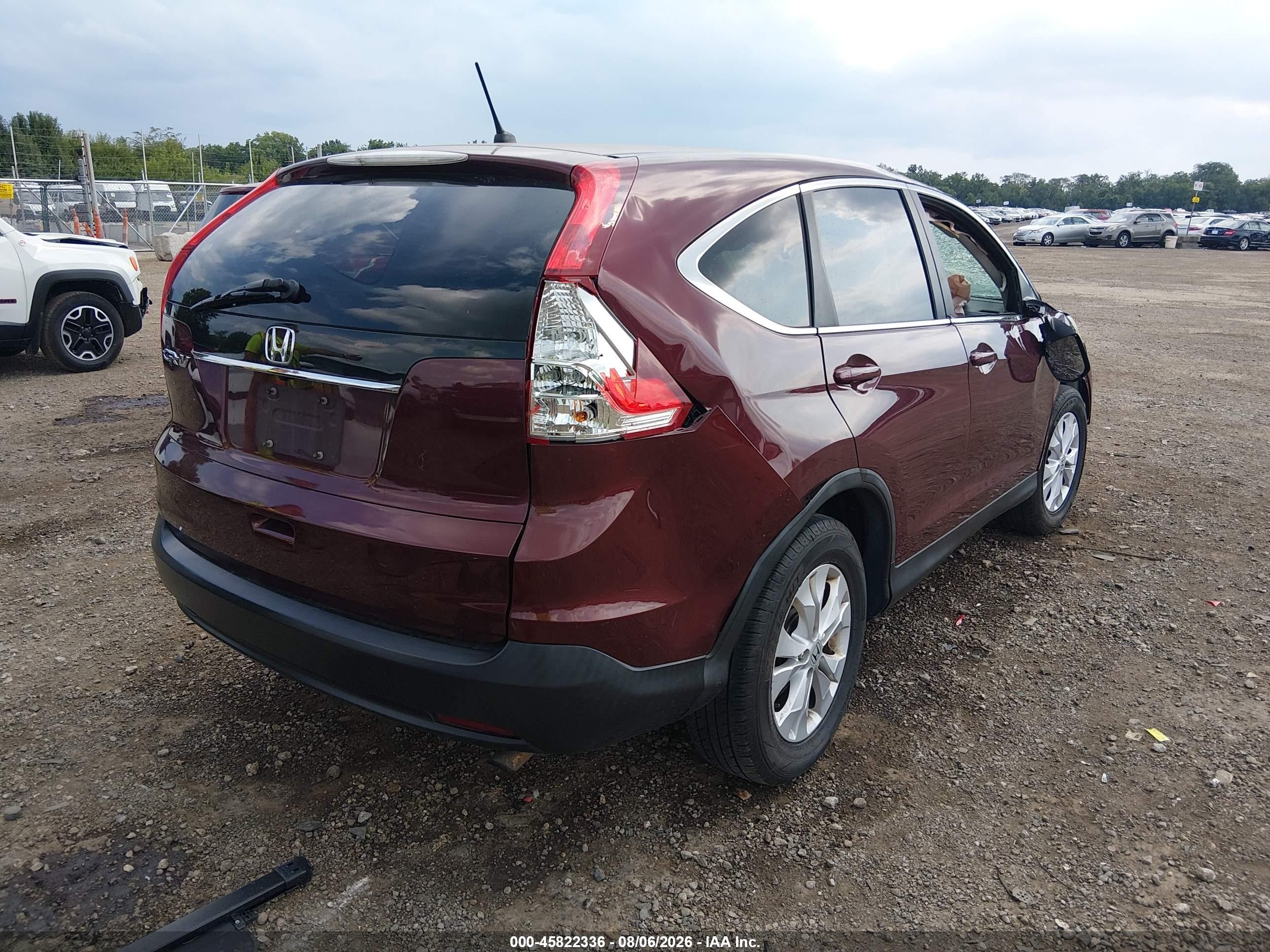 2013 Honda Cr-v Ex Maroon vin: 5J6RM3H5XDL001104