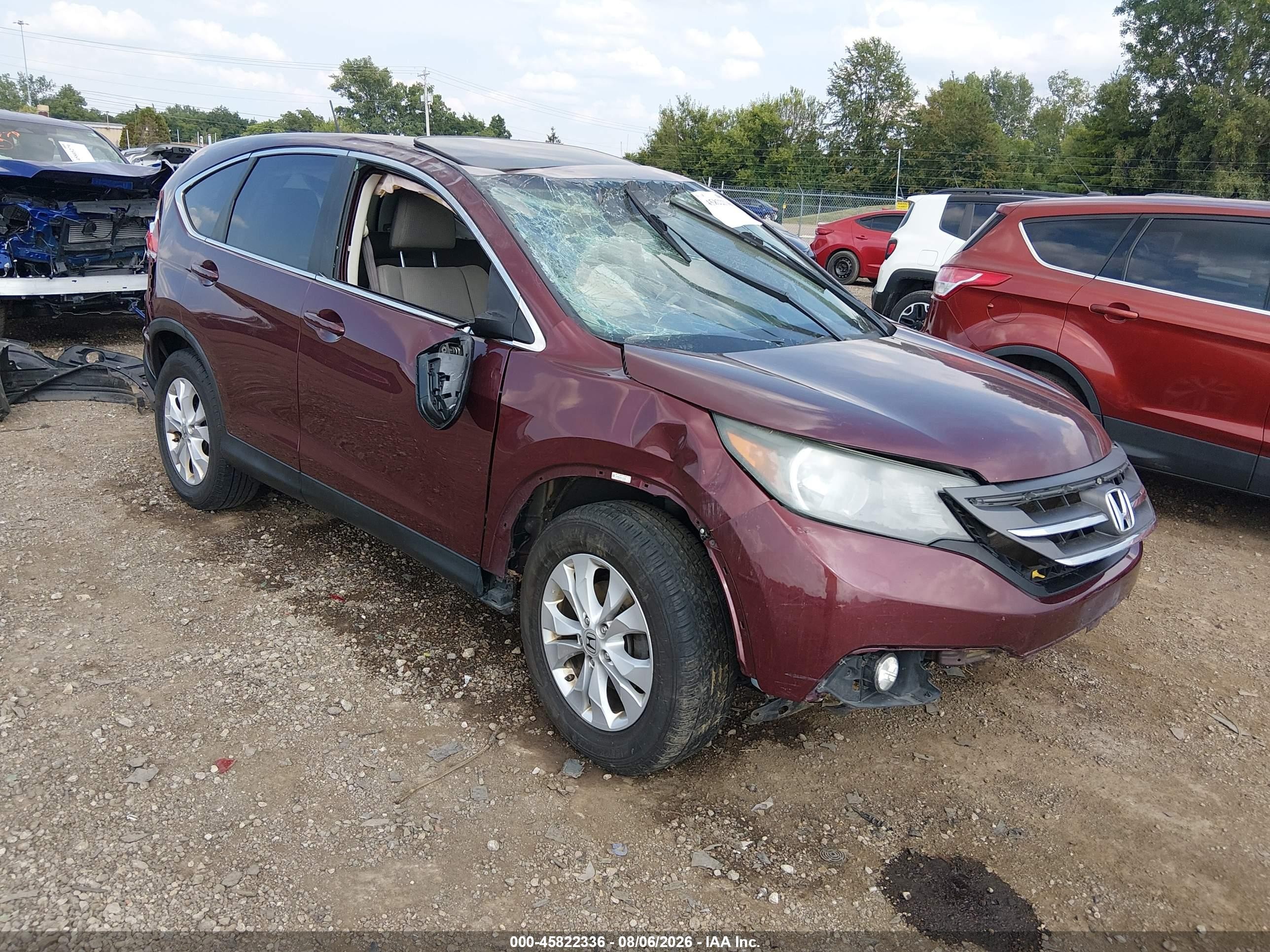 2013 Honda Cr-v Ex Maroon vin: 5J6RM3H5XDL001104