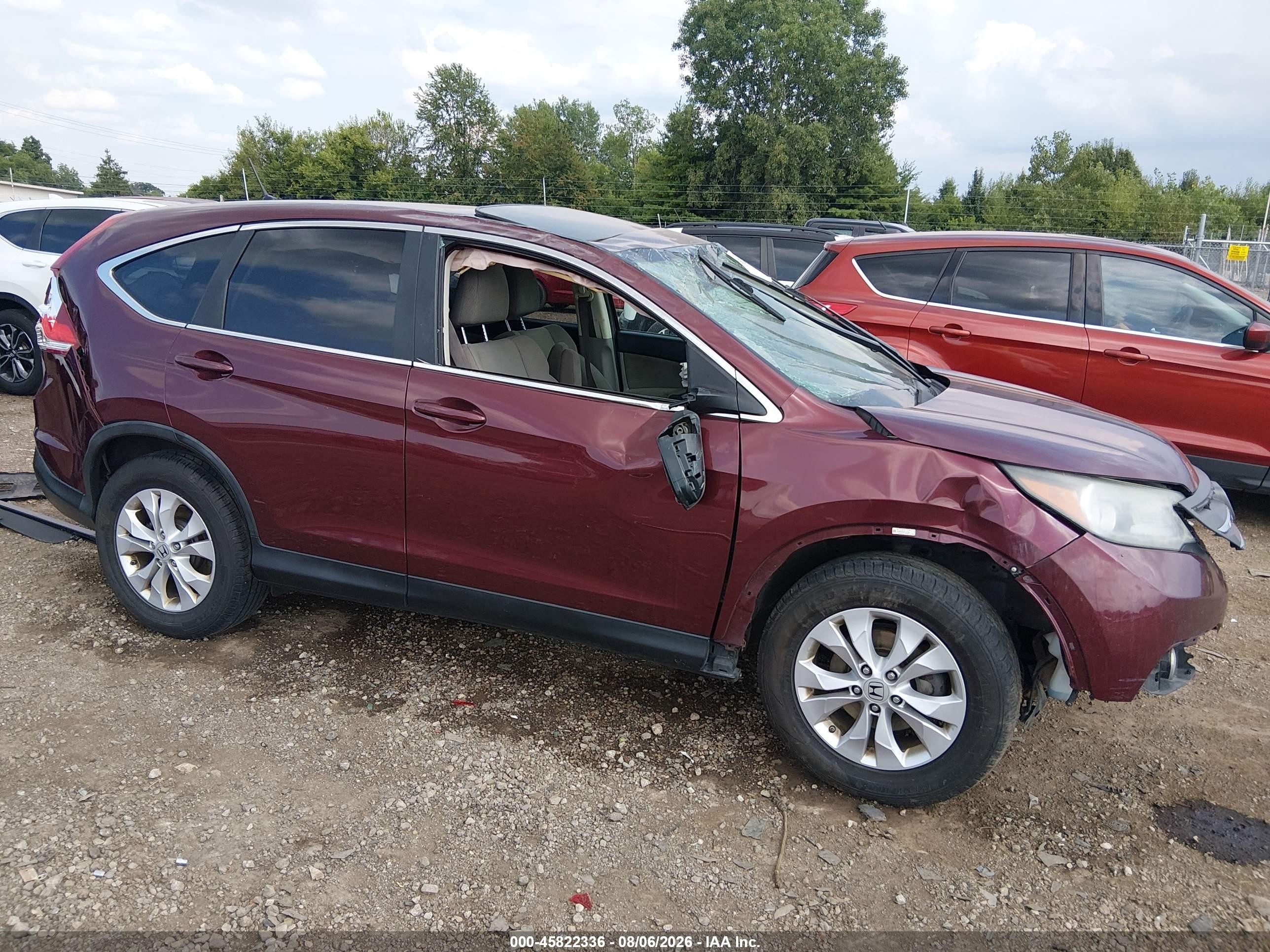 2013 Honda Cr-v Ex Maroon vin: 5J6RM3H5XDL001104