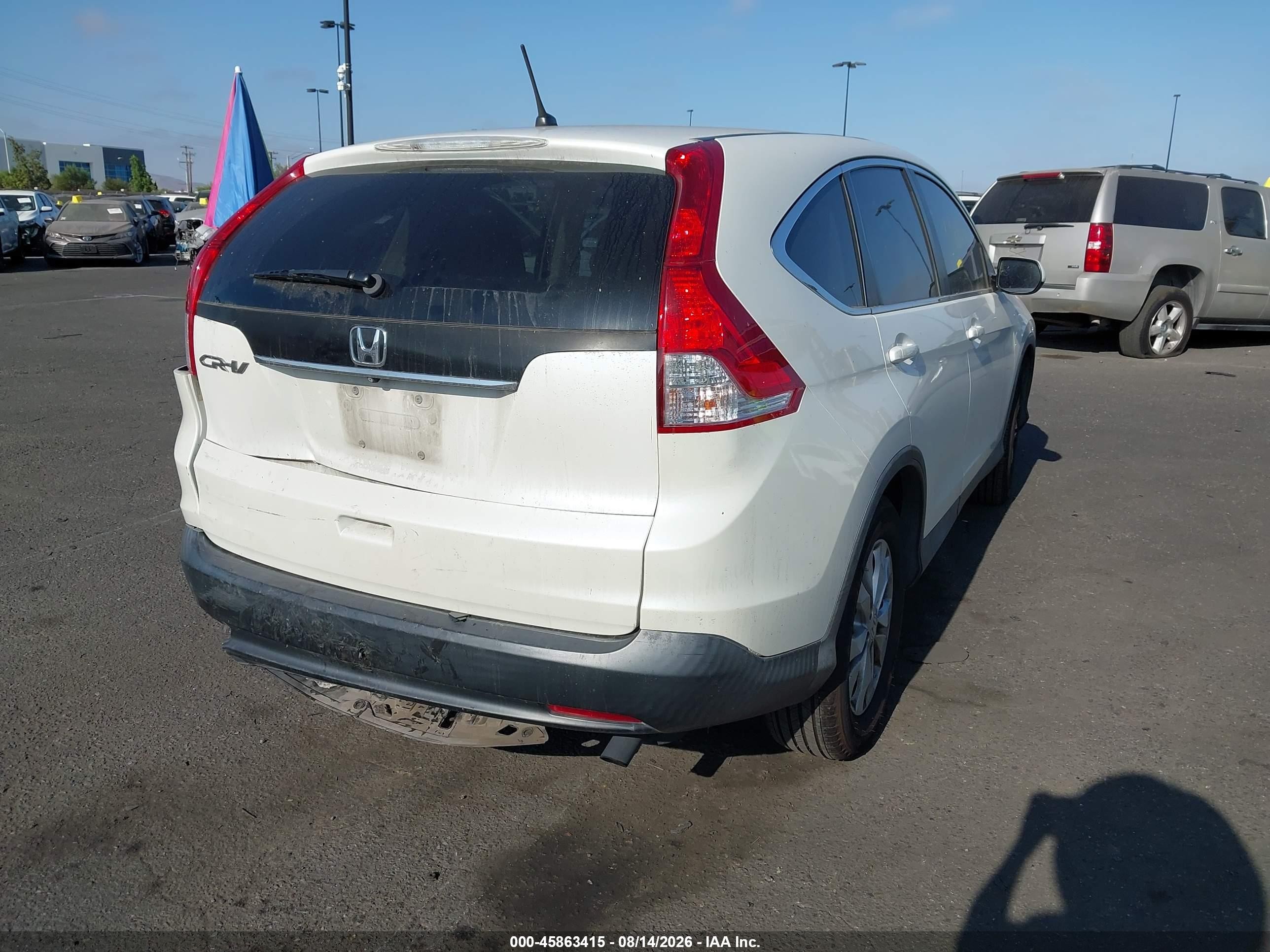 2014 Honda Cr-v Ex White vin: 5J6RM3H5XEL022486