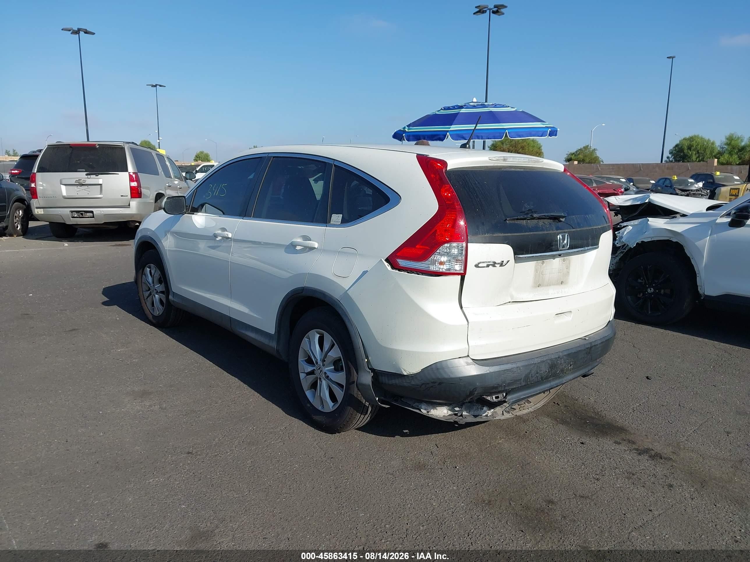 2014 Honda Cr-v Ex White vin: 5J6RM3H5XEL022486