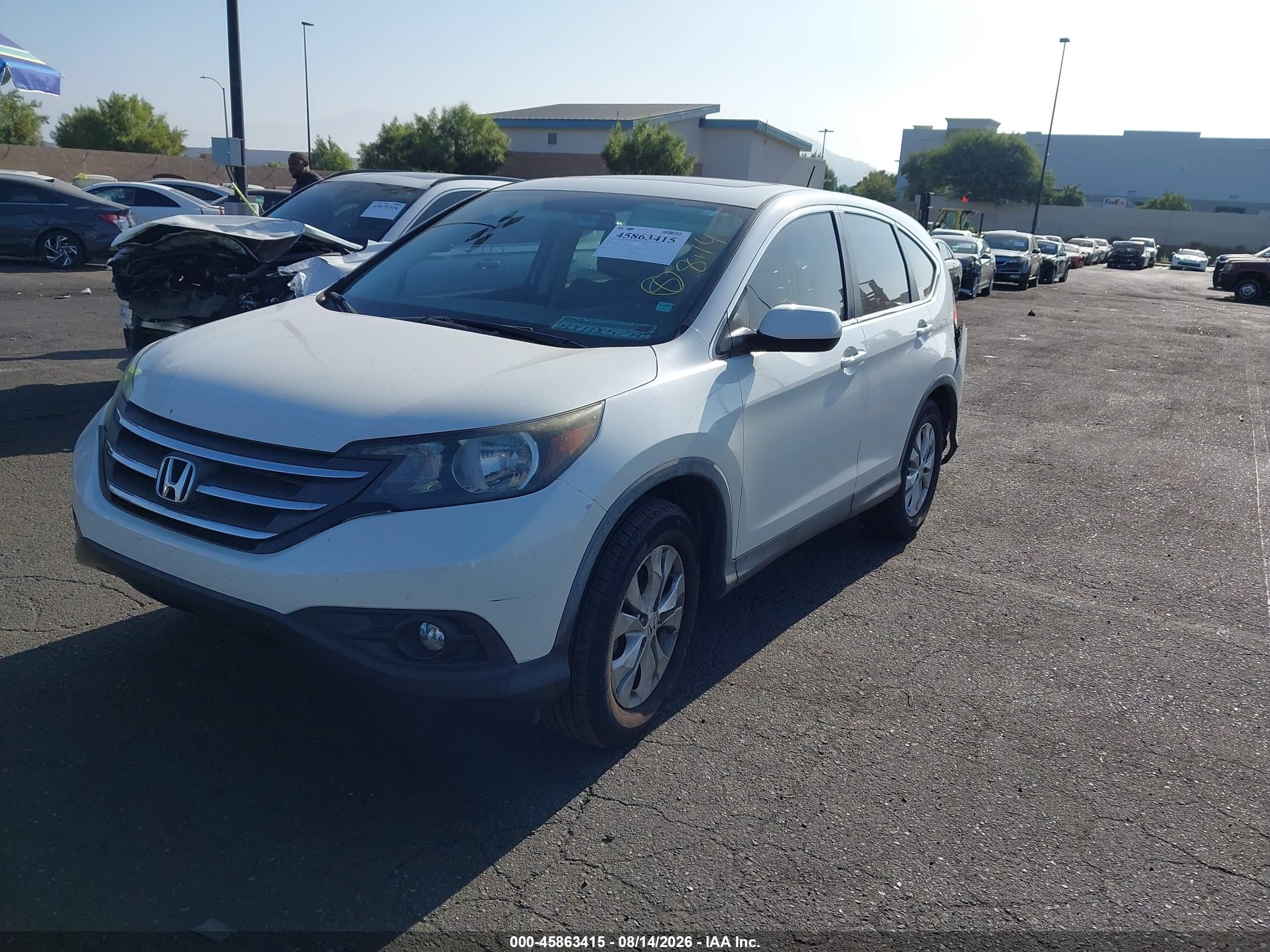 2014 Honda Cr-v Ex White vin: 5J6RM3H5XEL022486