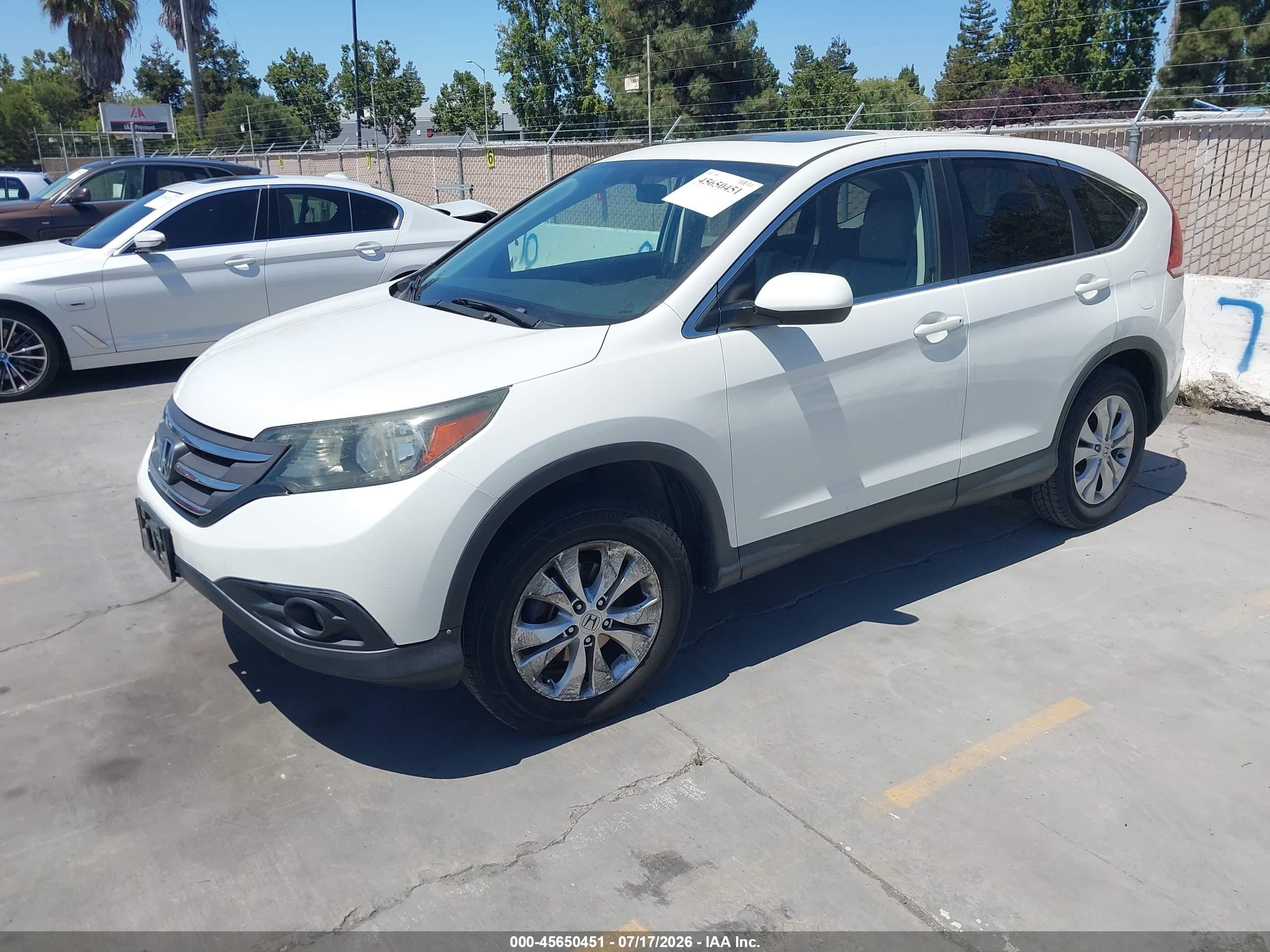 2014 Honda Cr-v Ex White vin: 5J6RM3H5XEL027462