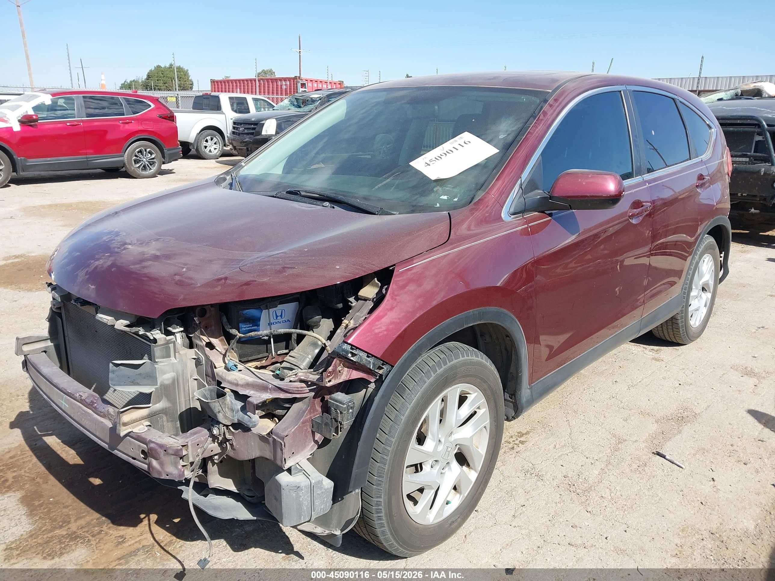 2015 Honda Cr-v Ex Maroon vin: 5J6RM3H5XFL003406