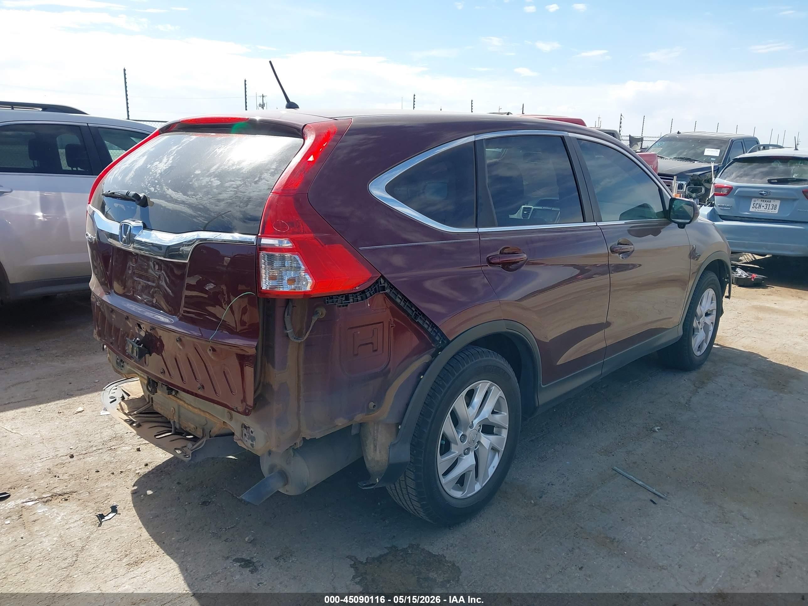 2015 Honda Cr-v Ex Maroon vin: 5J6RM3H5XFL003406