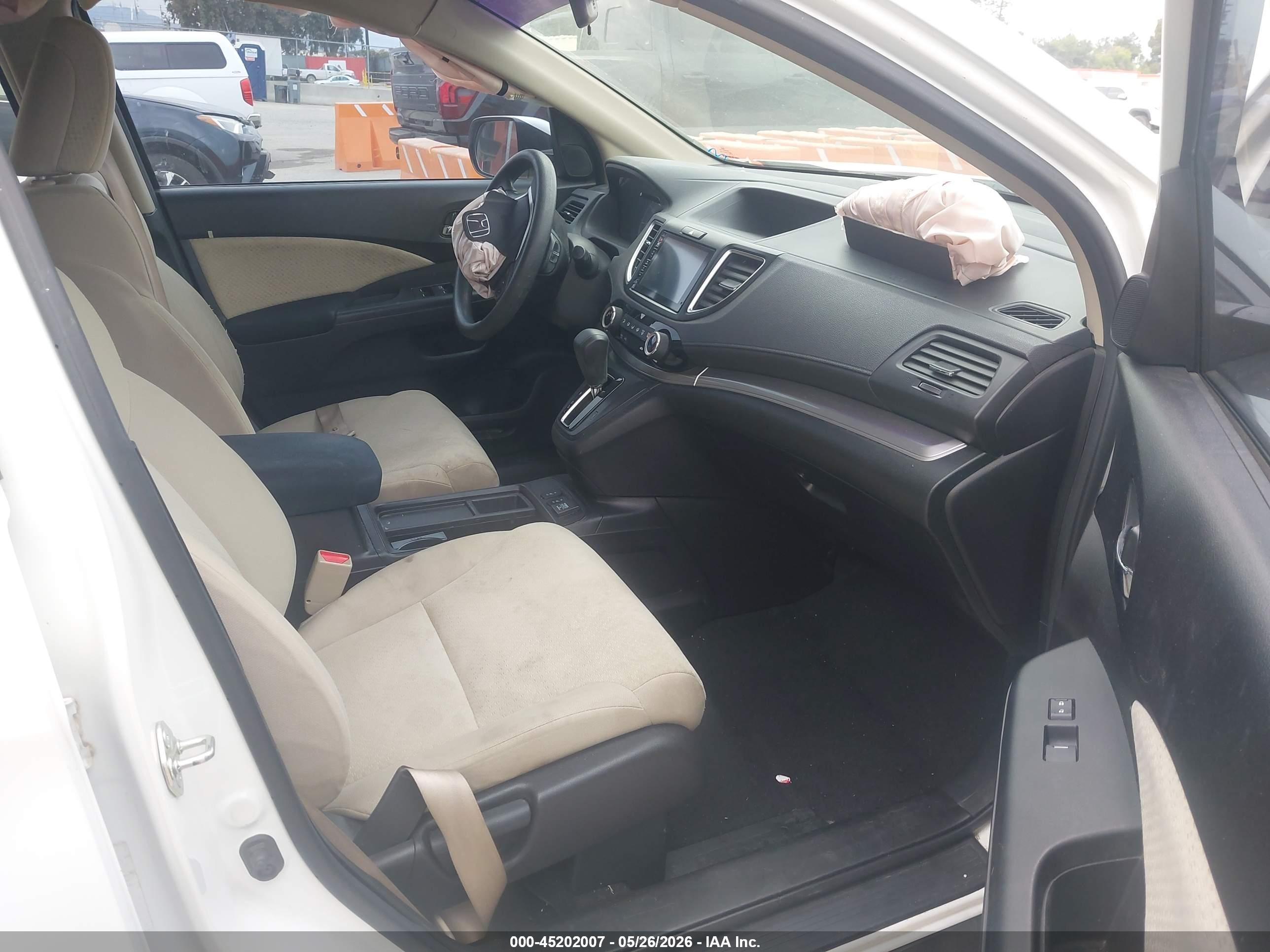 2015 Honda Cr-v Ex White vin: 5J6RM3H5XFL004457