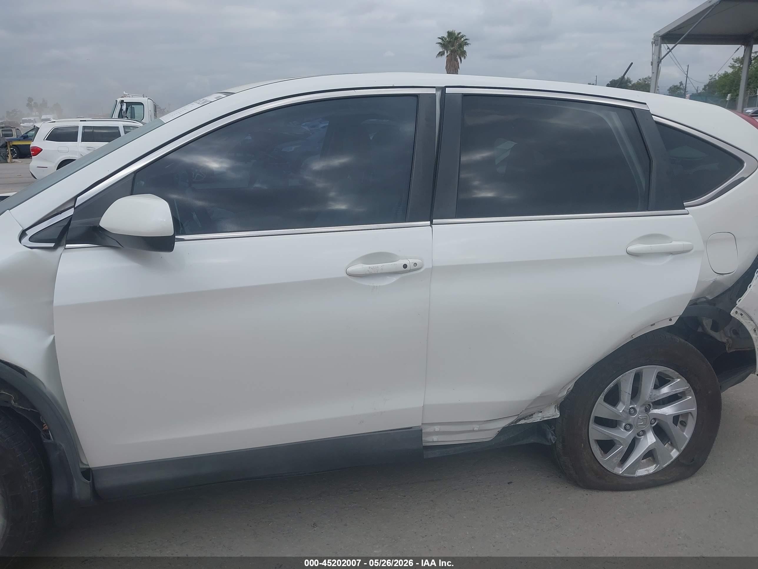 2015 Honda Cr-v Ex White vin: 5J6RM3H5XFL004457