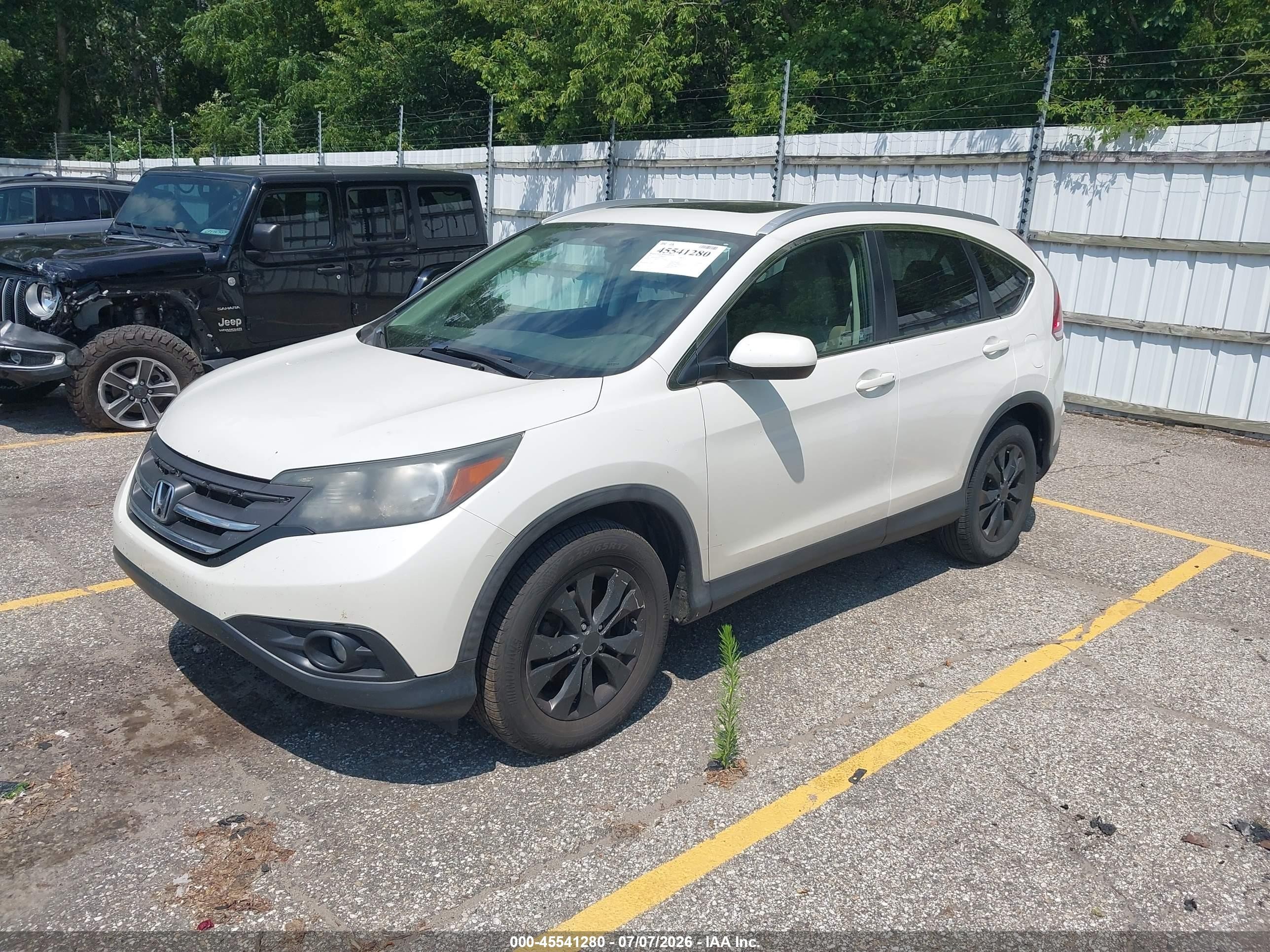 2012 Honda Cr-v Ex-l White vin: 5J6RM3H70CL015139