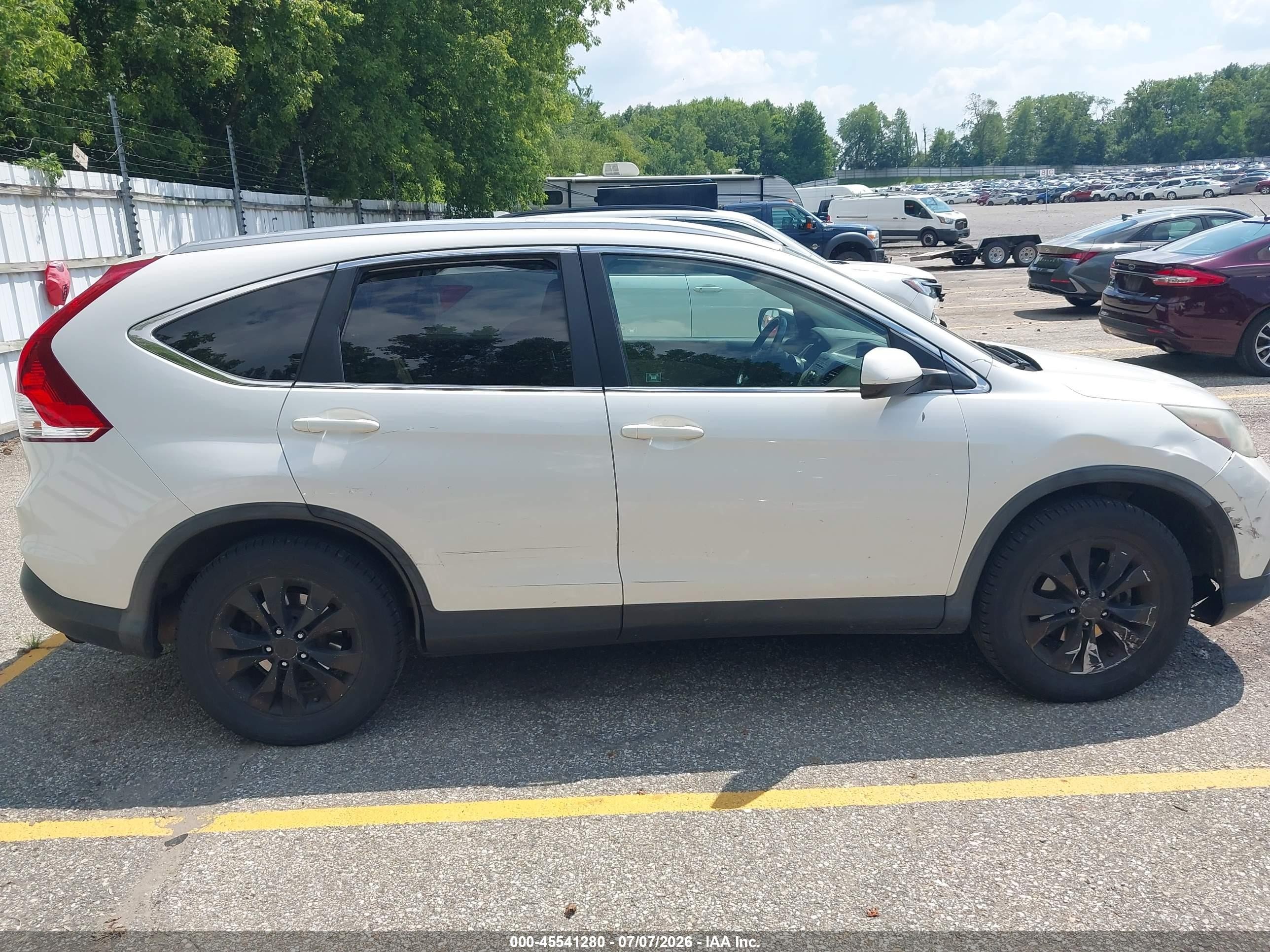 2012 Honda Cr-v Ex-l White vin: 5J6RM3H70CL015139