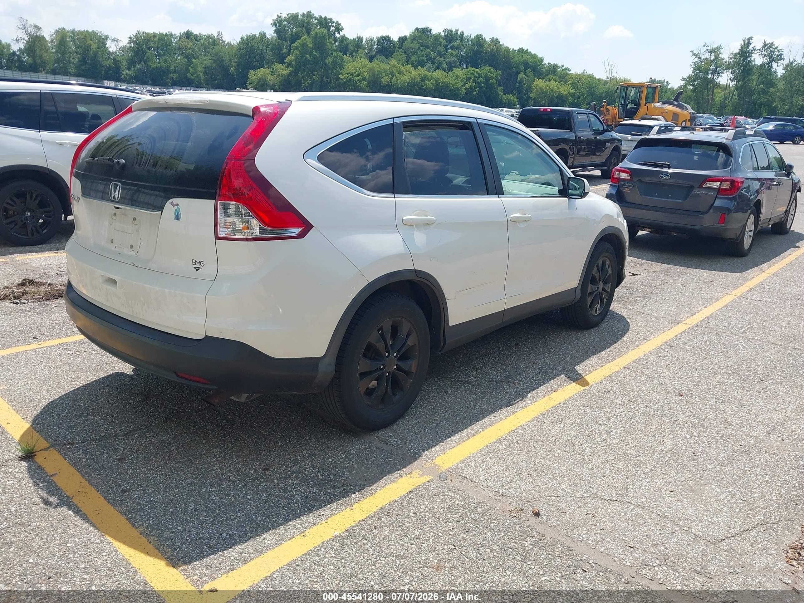 2012 Honda Cr-v Ex-l White vin: 5J6RM3H70CL015139