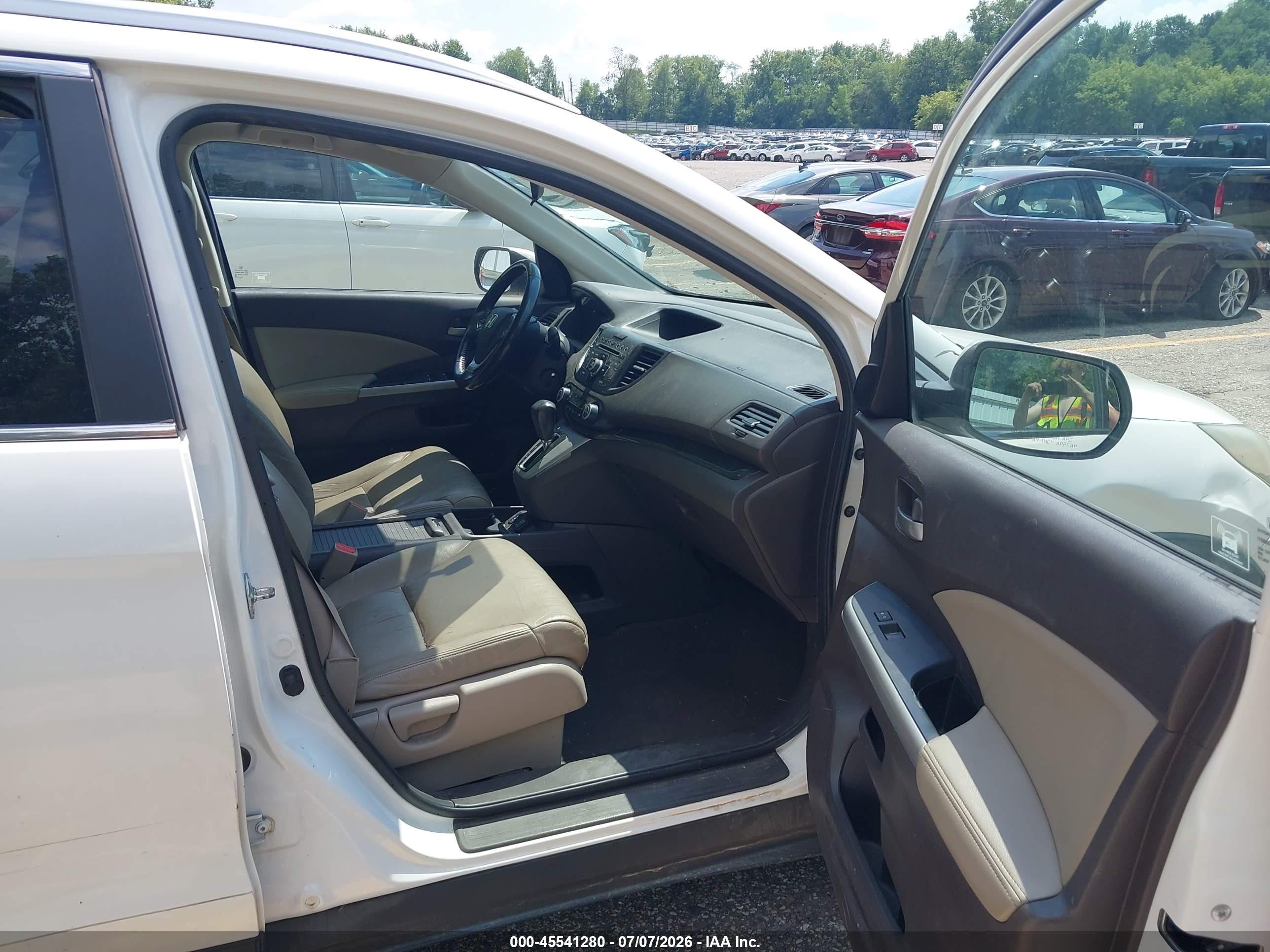 2012 Honda Cr-v Ex-l White vin: 5J6RM3H70CL015139