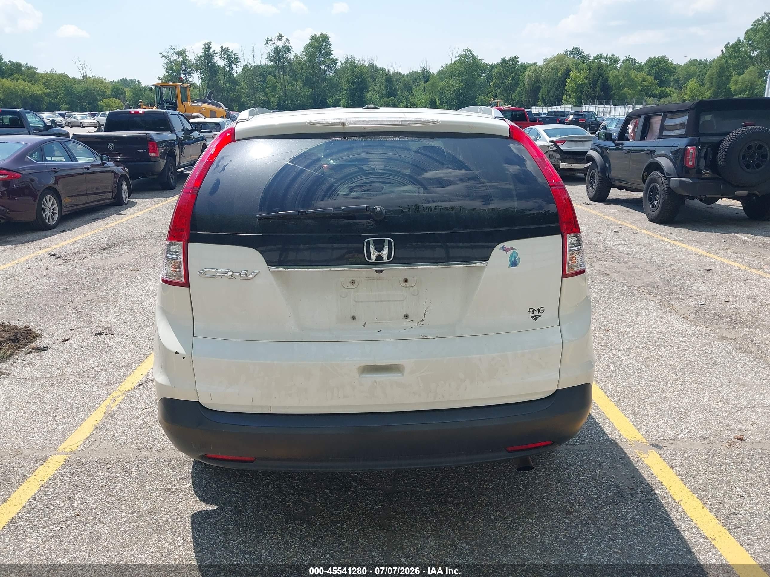 2012 Honda Cr-v Ex-l White vin: 5J6RM3H70CL015139