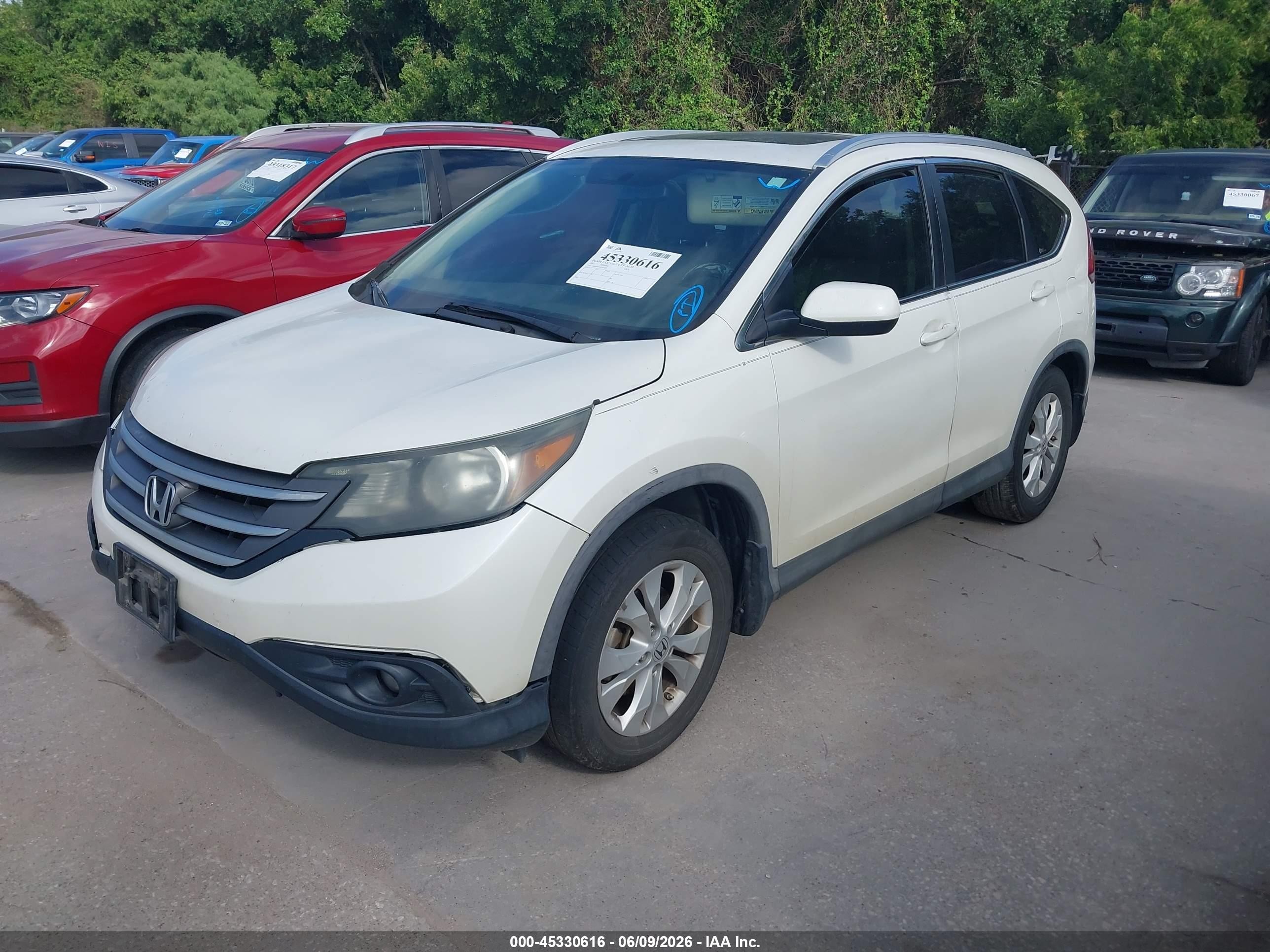 2012 Honda Cr-v Ex-l White vin: 5J6RM3H70CL020423