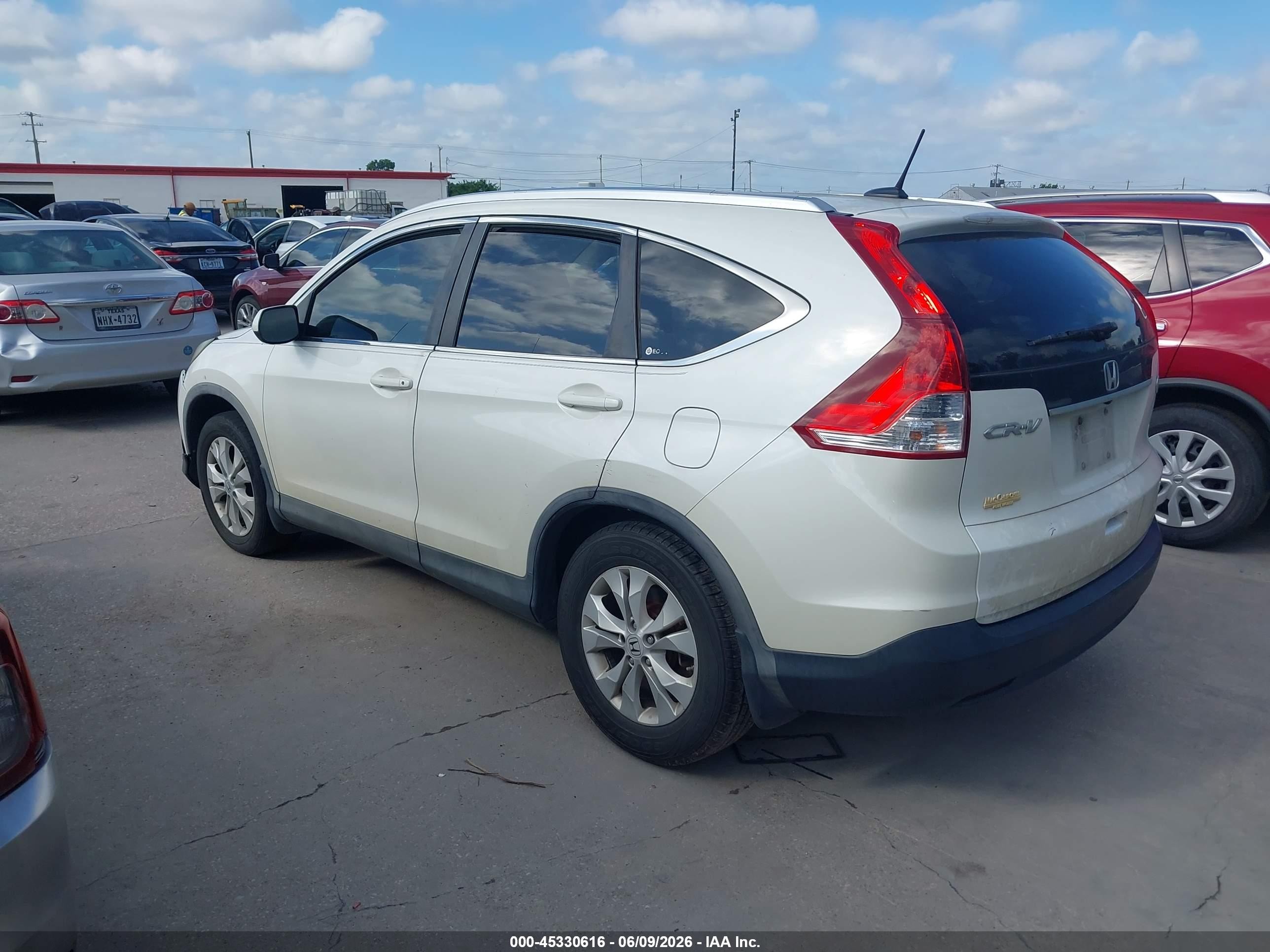 2012 Honda Cr-v Ex-l White vin: 5J6RM3H70CL020423