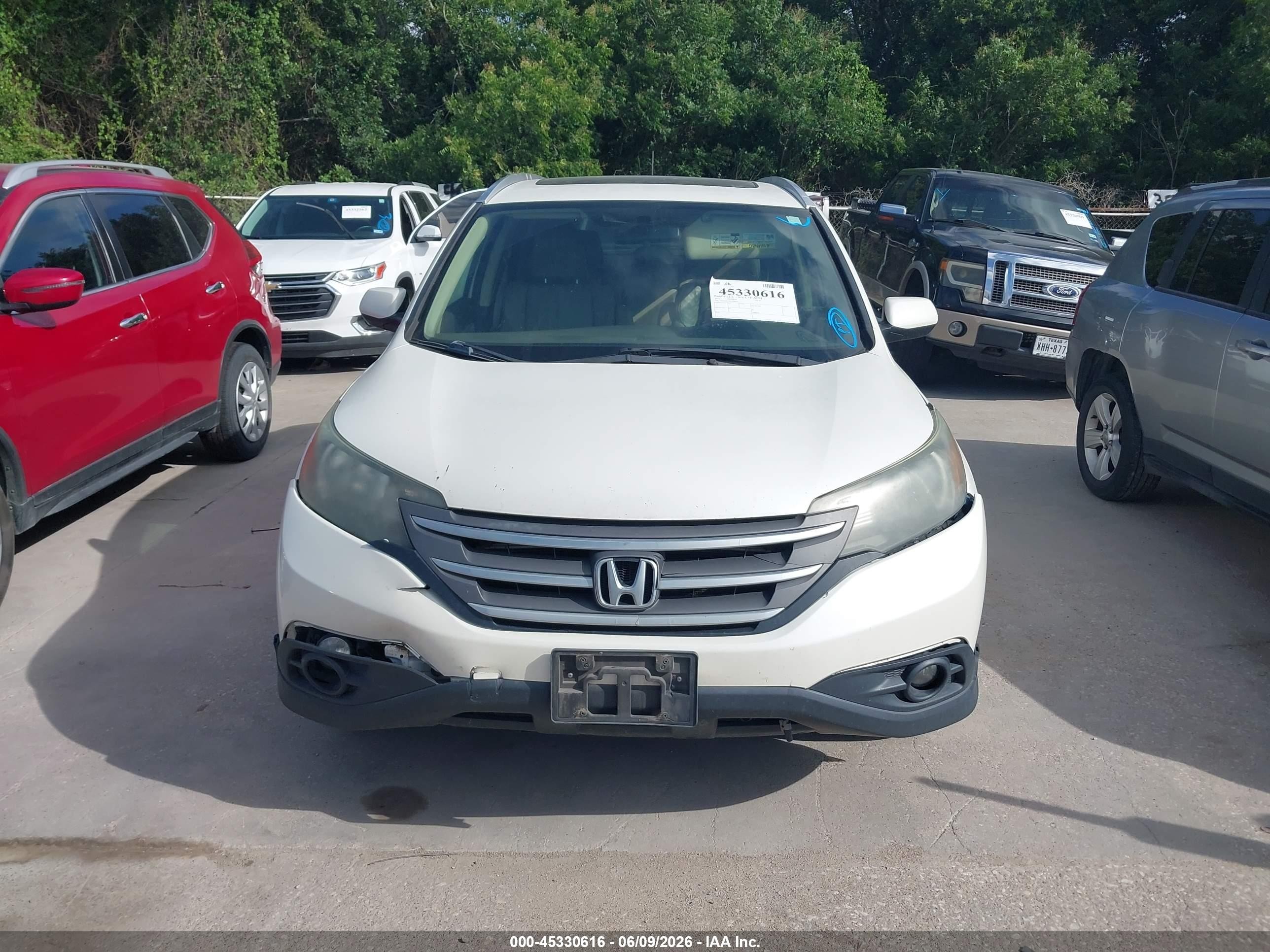 2012 Honda Cr-v Ex-l White vin: 5J6RM3H70CL020423