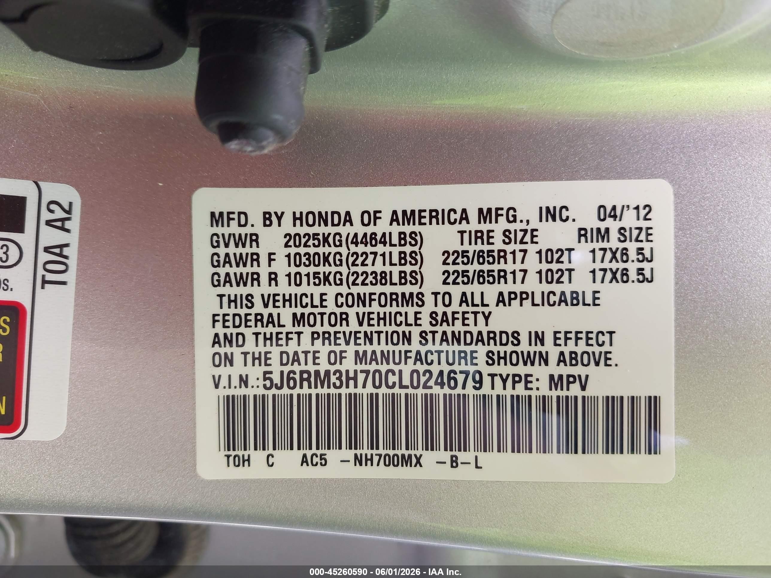 2012 Honda Cr-v Ex-l Silver vin: 5J6RM3H70CL024679
