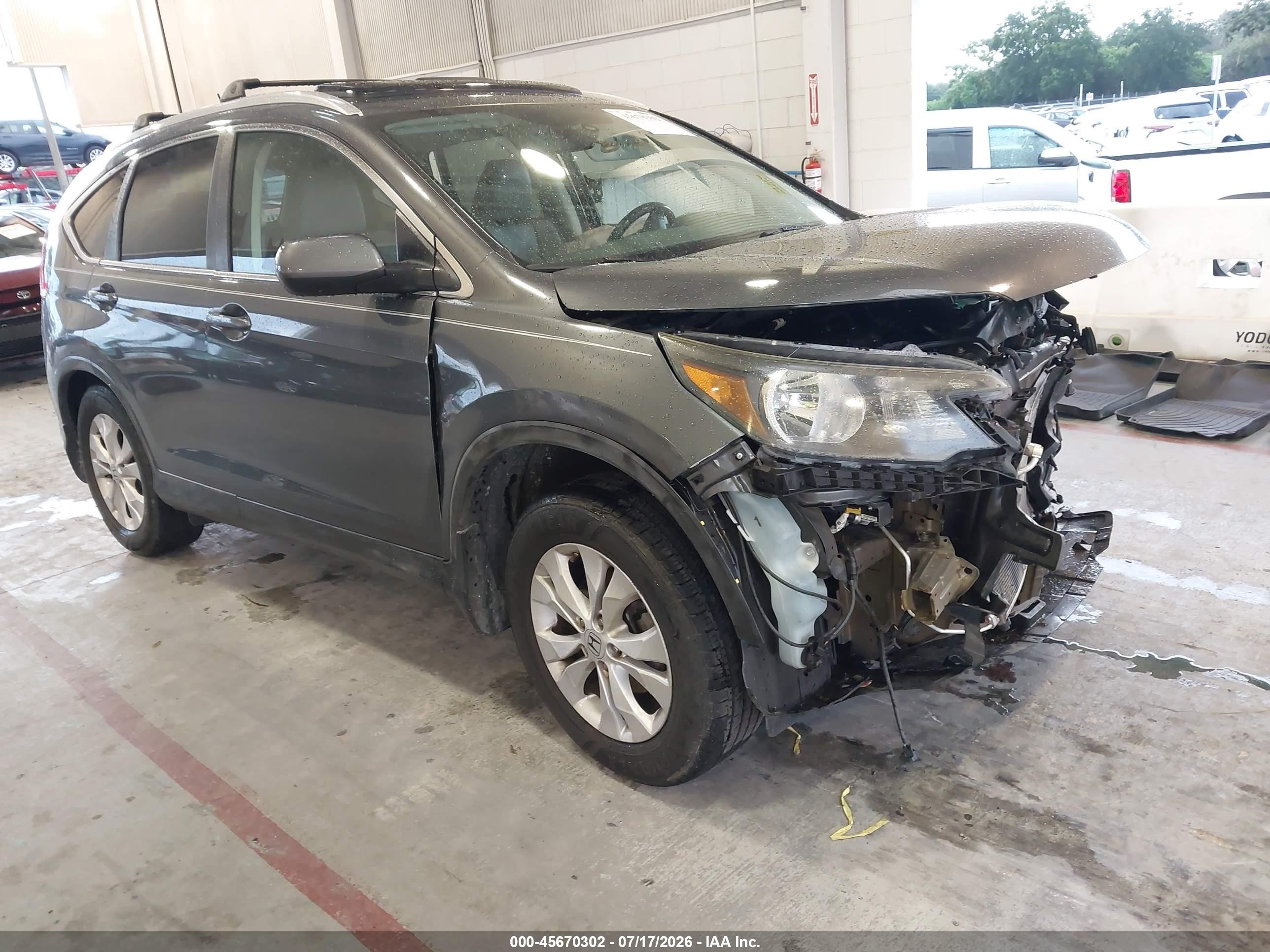 2012 Honda Cr-v Ex-l Gray vin: 5J6RM3H70CL041899