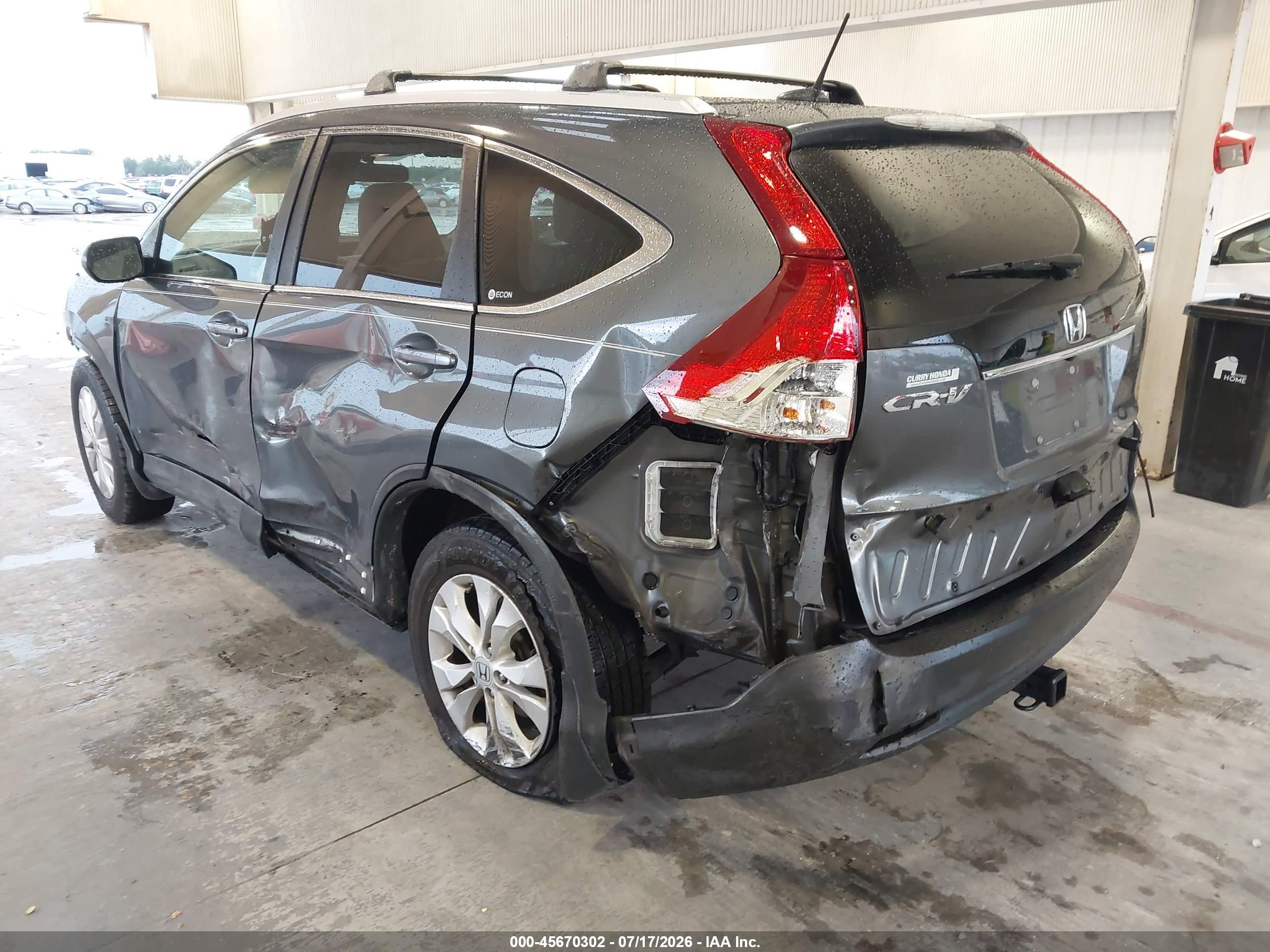 2012 Honda Cr-v Ex-l Gray vin: 5J6RM3H70CL041899