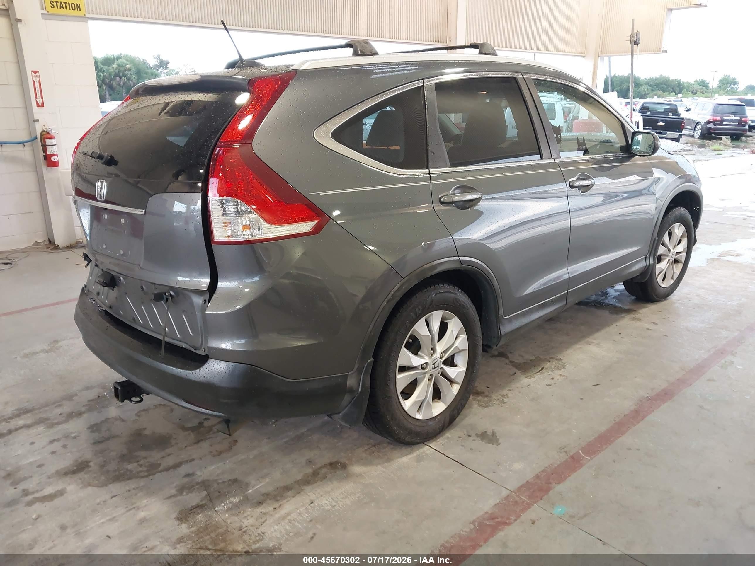 2012 Honda Cr-v Ex-l Gray vin: 5J6RM3H70CL041899