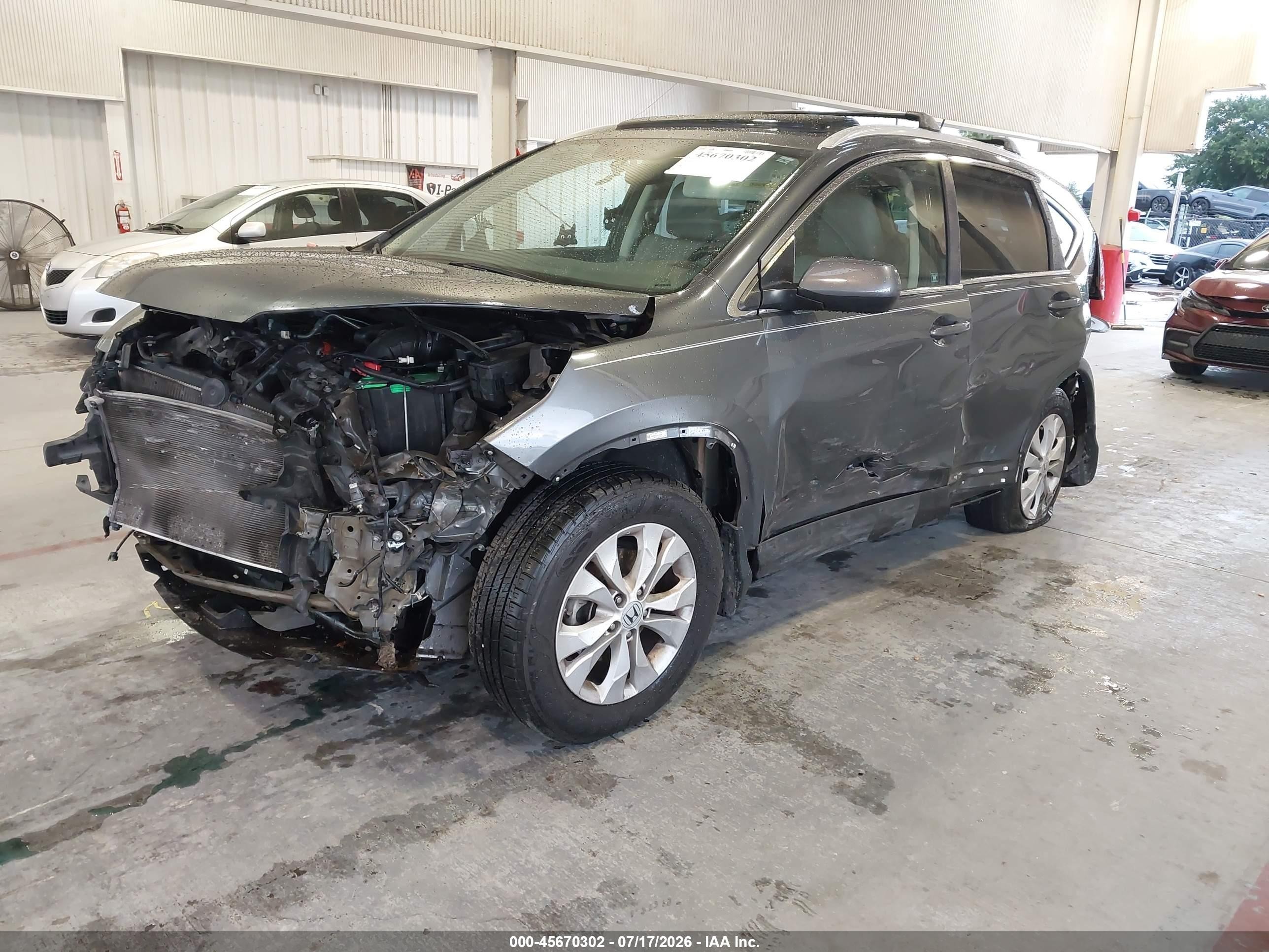 2012 Honda Cr-v Ex-l Gray vin: 5J6RM3H70CL041899