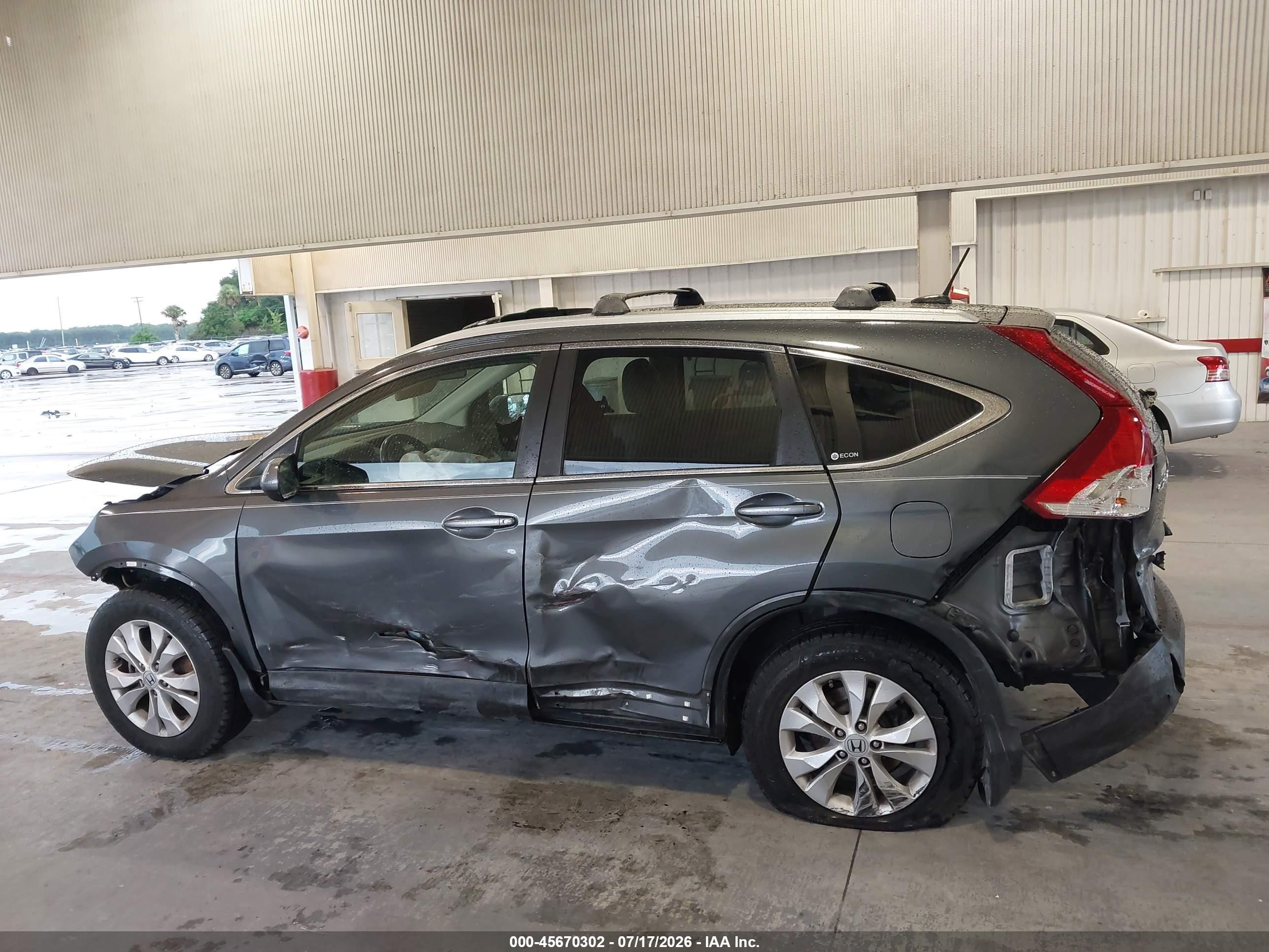 2012 Honda Cr-v Ex-l Gray vin: 5J6RM3H70CL041899