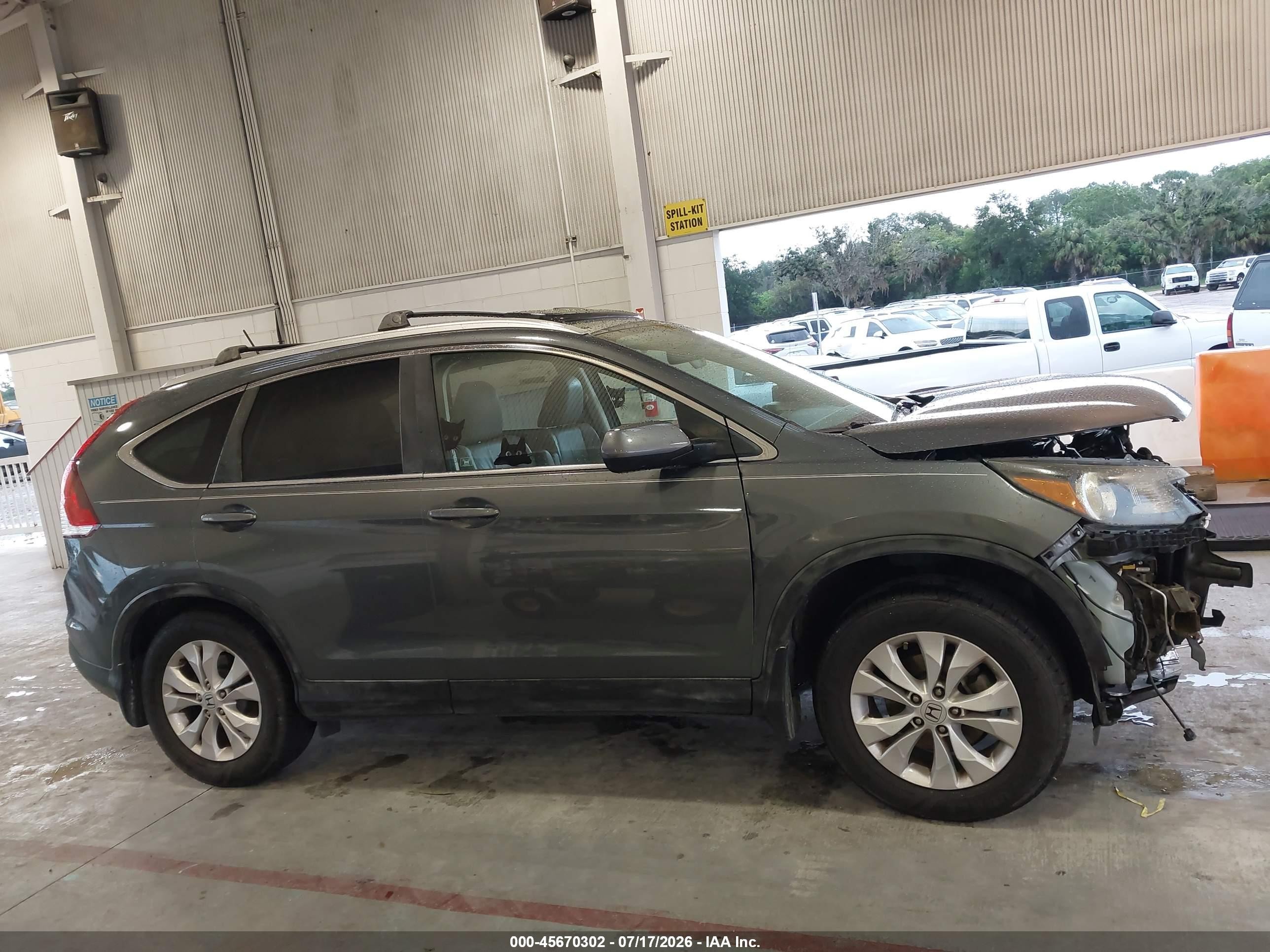 2012 Honda Cr-v Ex-l Gray vin: 5J6RM3H70CL041899