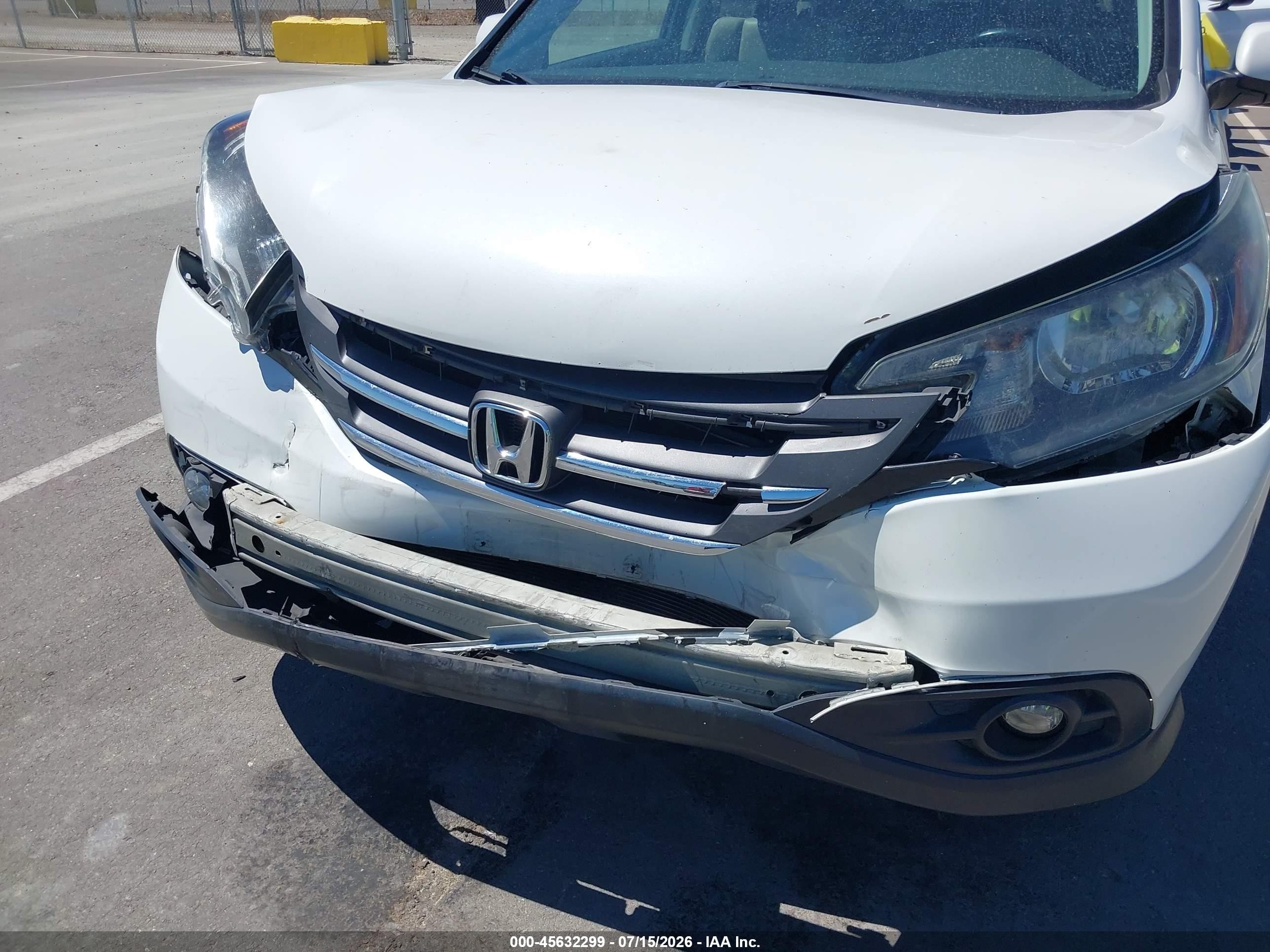 2012 Honda Cr-v Ex-l White vin: 5J6RM3H70CL048075