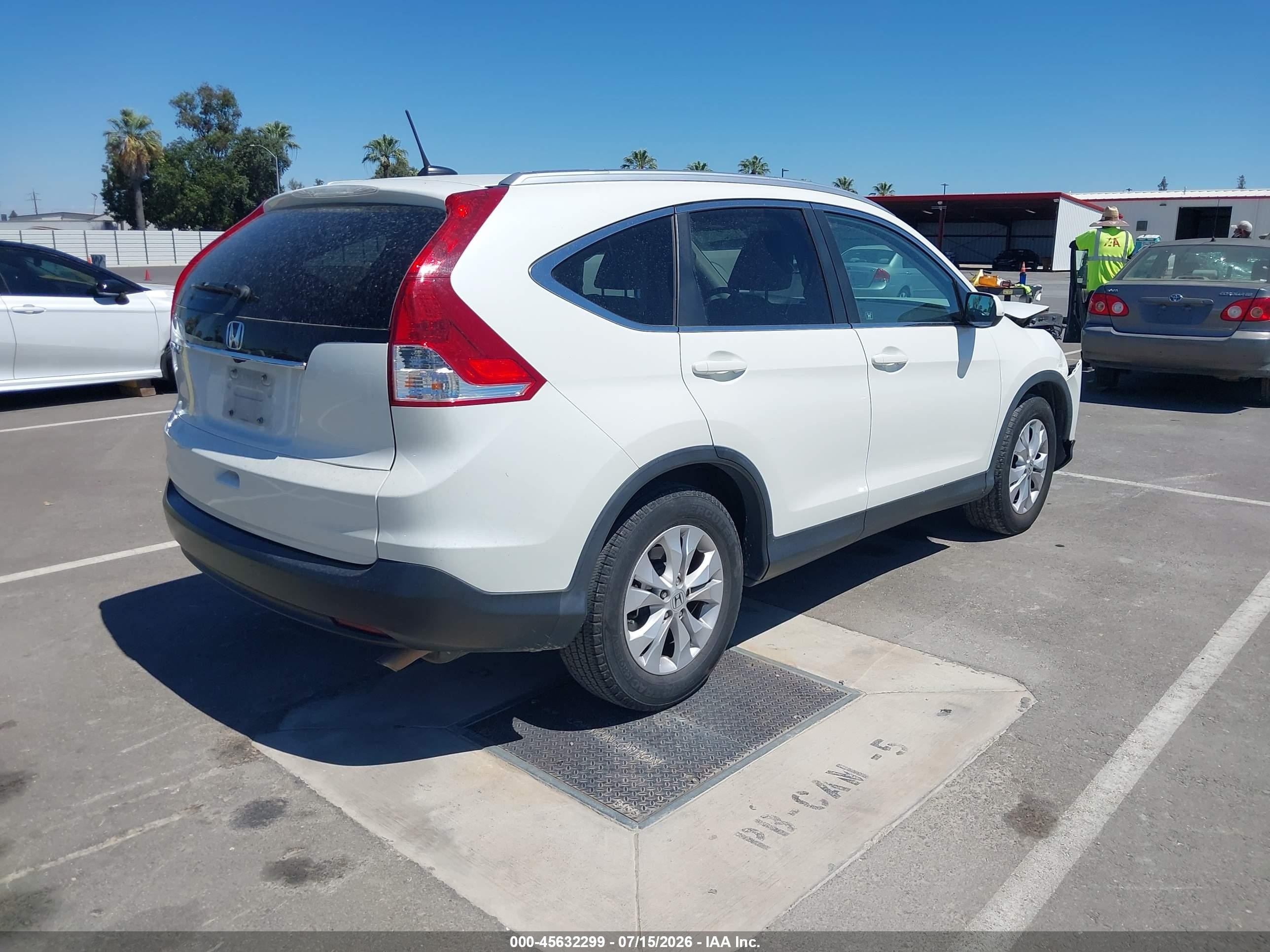 2012 Honda Cr-v Ex-l White vin: 5J6RM3H70CL048075