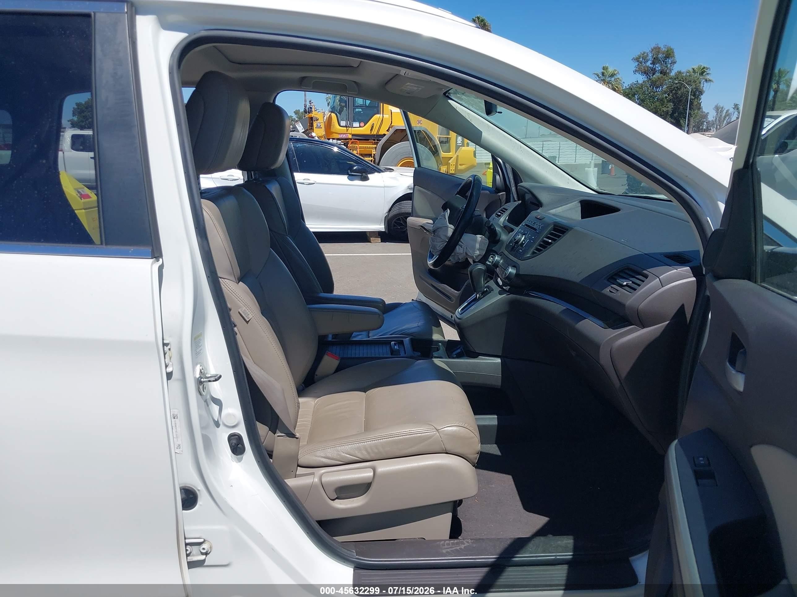 2012 Honda Cr-v Ex-l White vin: 5J6RM3H70CL048075