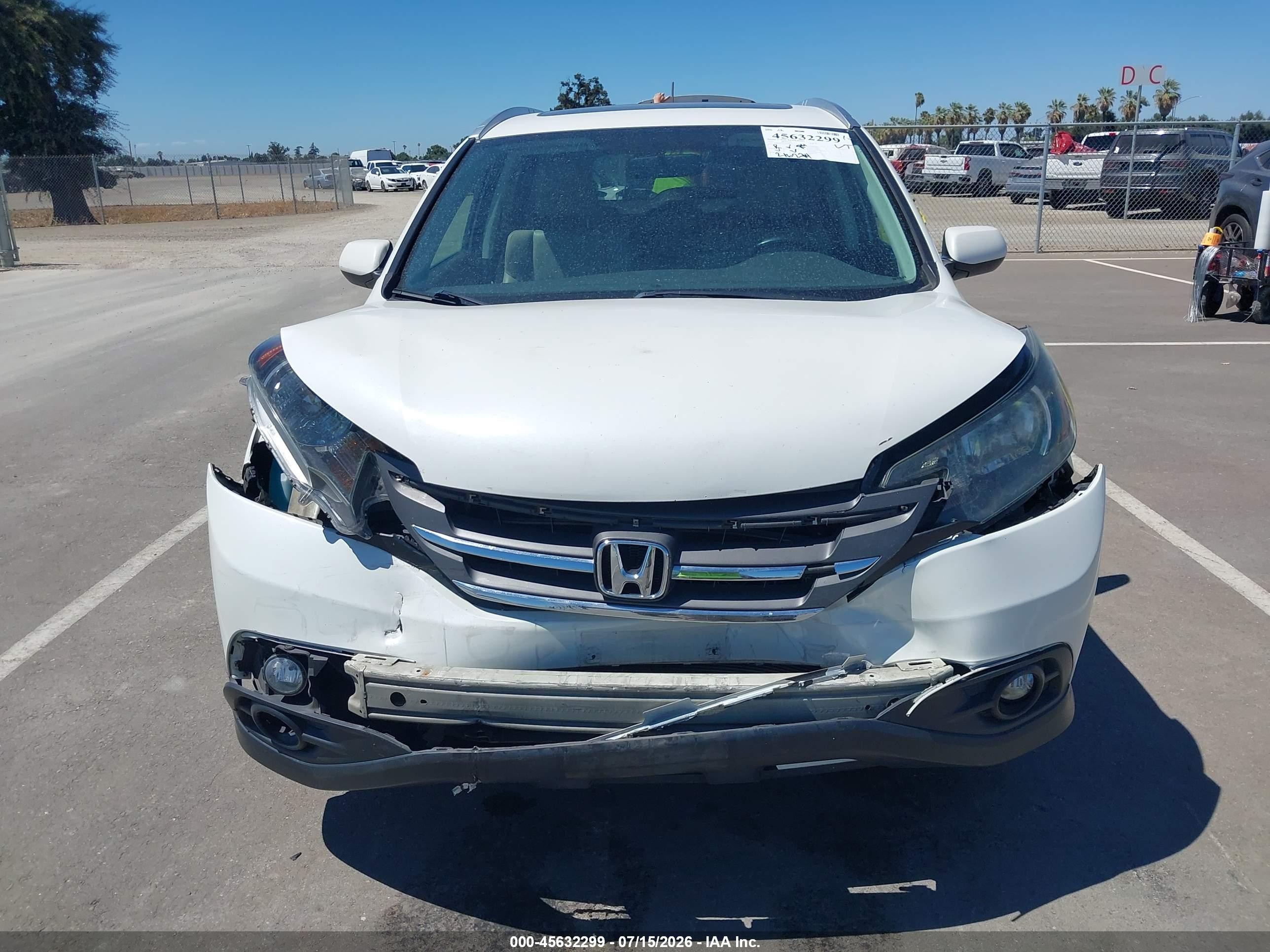 2012 Honda Cr-v Ex-l White vin: 5J6RM3H70CL048075