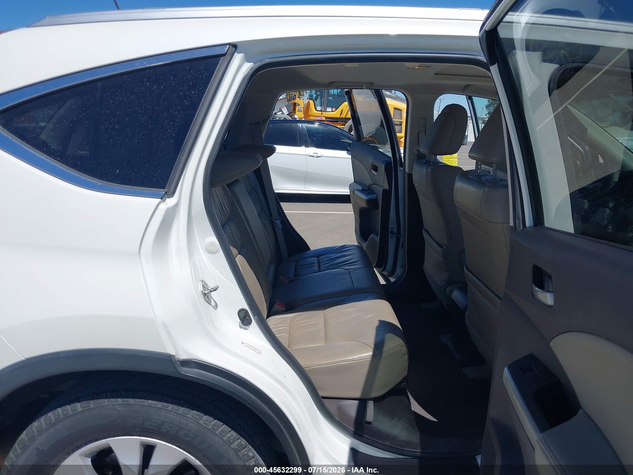 2012 Honda Cr-v Ex-l White vin: 5J6RM3H70CL048075