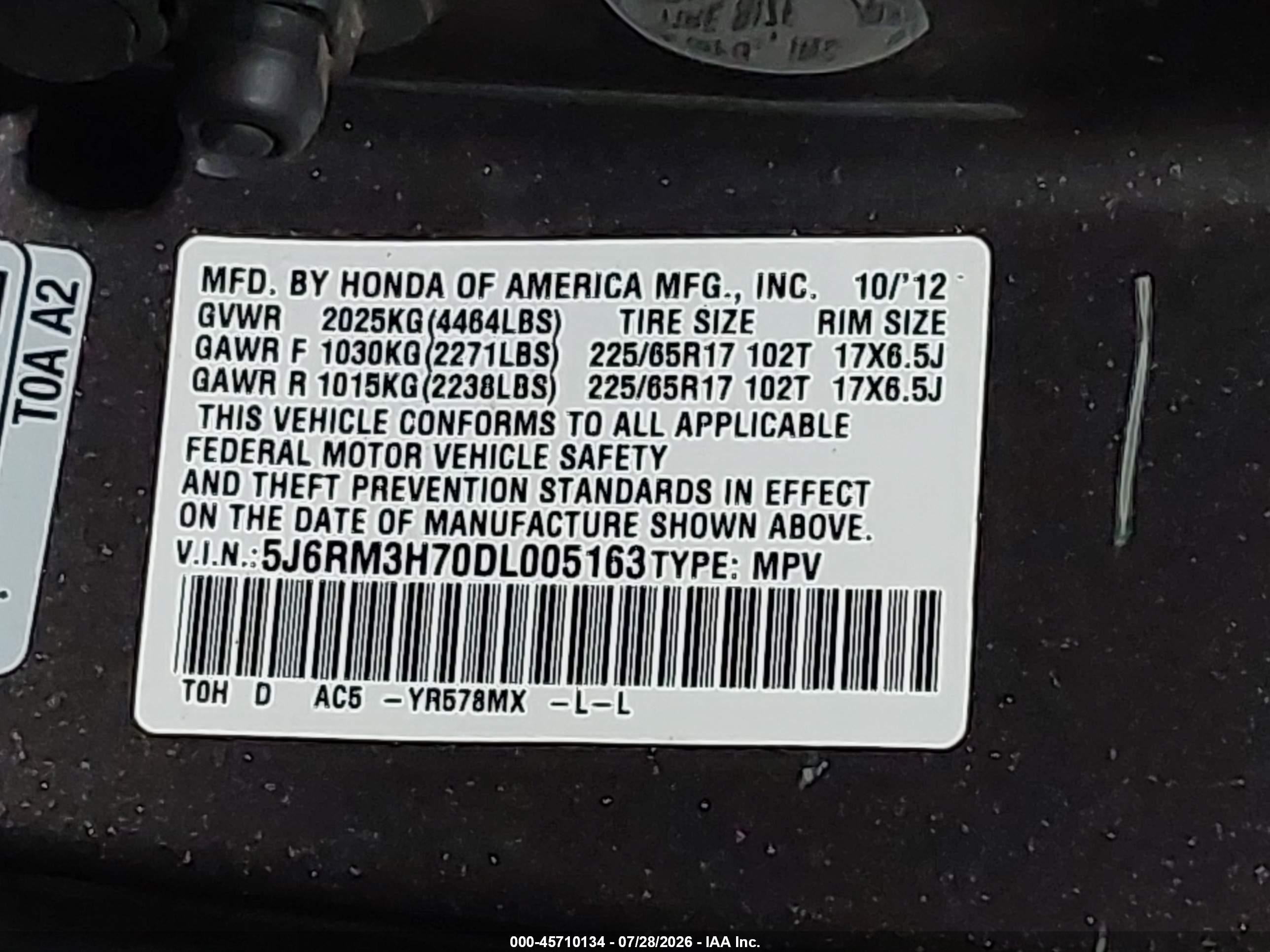 2013 Honda Cr-v Ex-l Brown vin: 5J6RM3H70DL005163